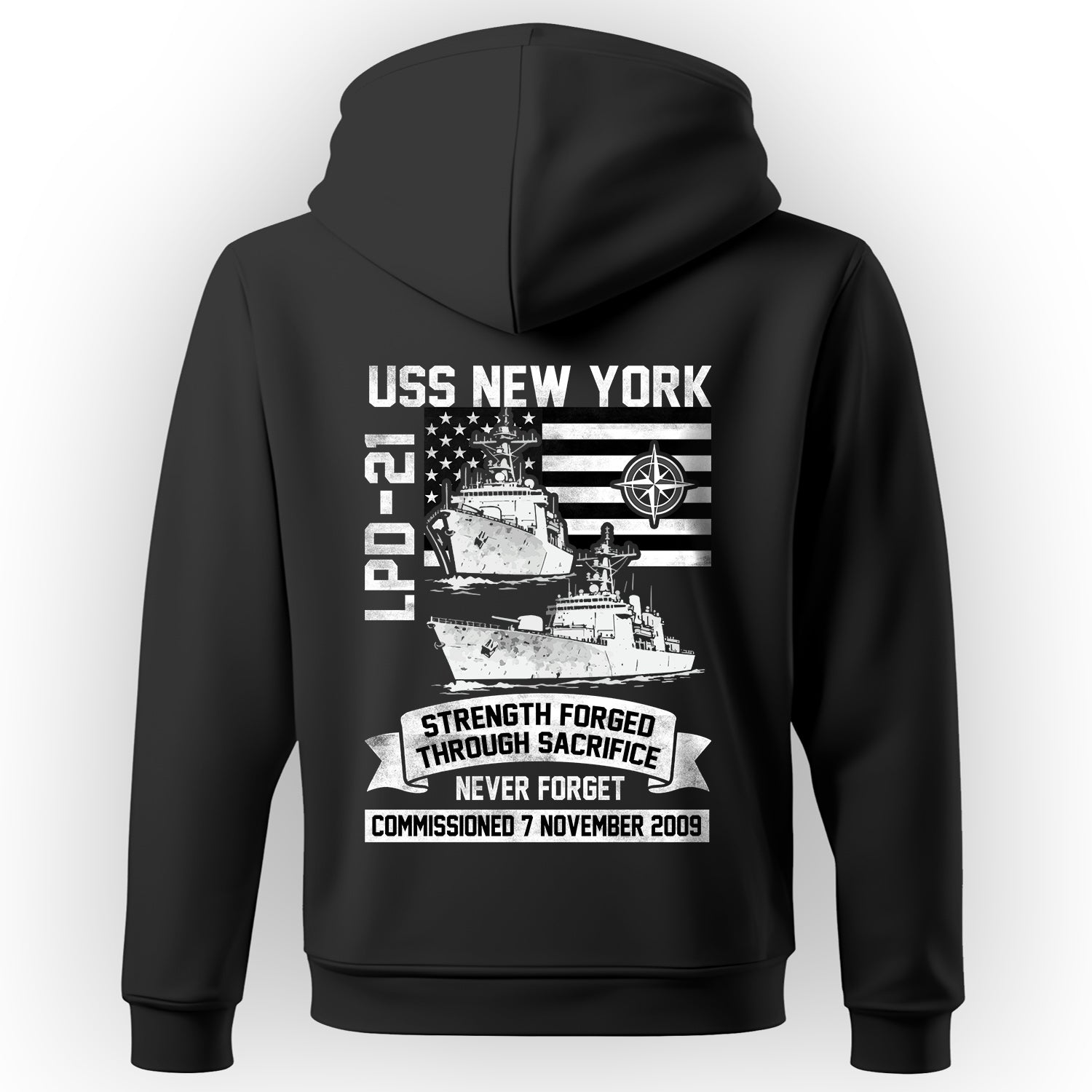 USS New York LPD21 Strength Forged Through Hoodie