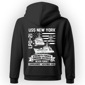 USS New York LPD21 Strength Forged Through Hoodie