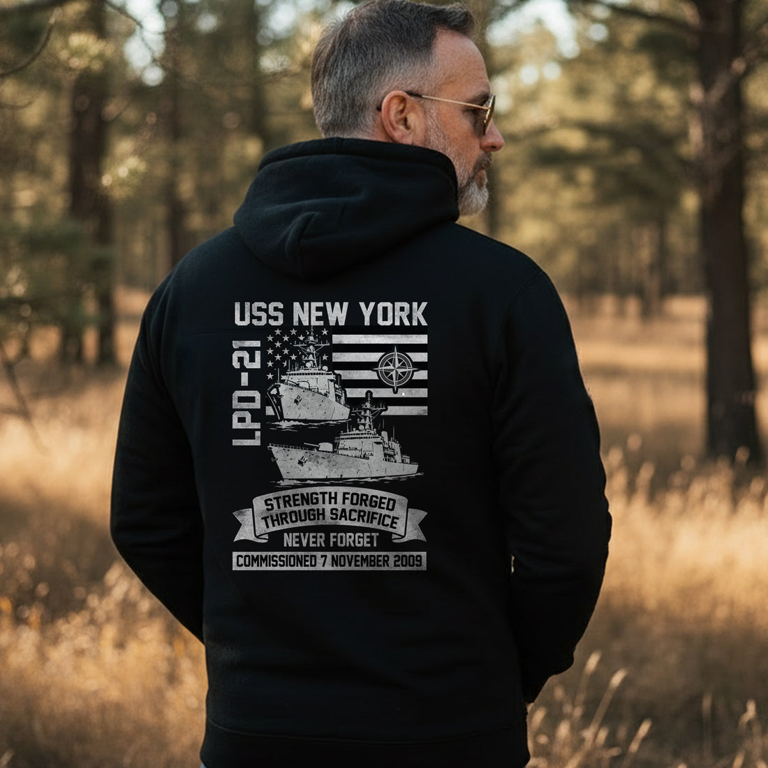 USS New York LPD21 Strength Forged Through Hoodie