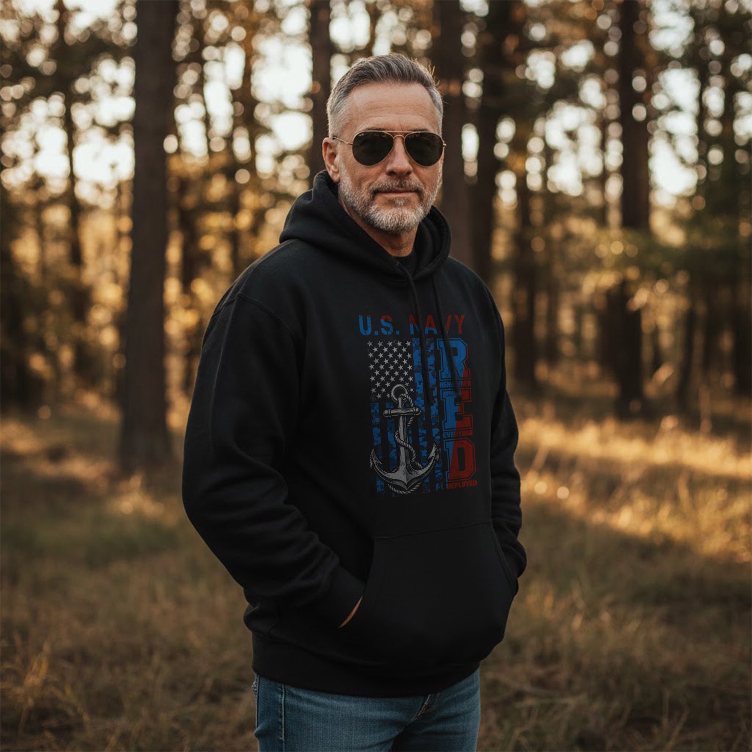 US Navy RED Remember Everyone Deployed Hoodie