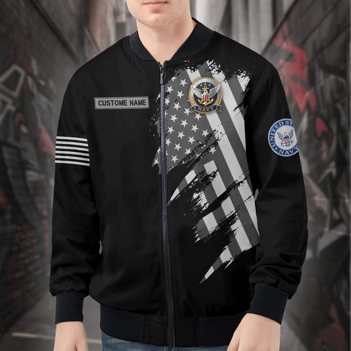 U.S. Navy Honor Personalized All-over Print Bomber Jacket Main image