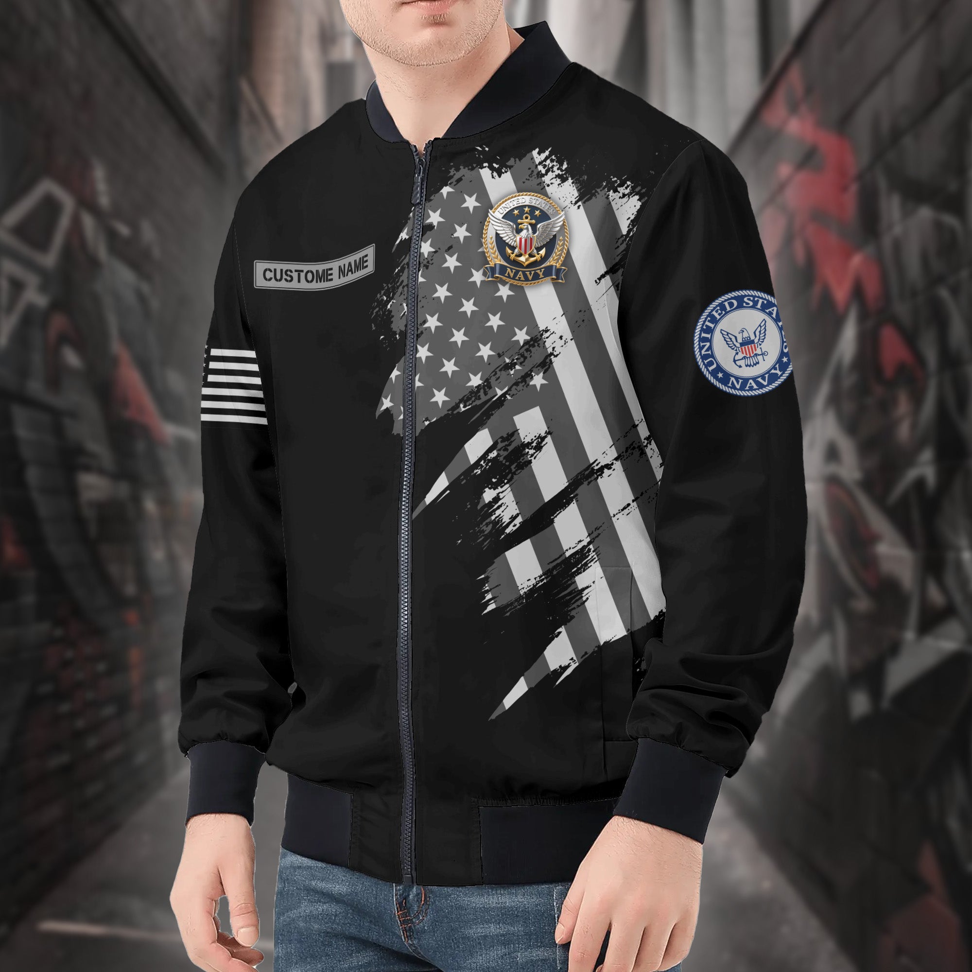 U.S. Navy Honor Personalized All-over Print Bomber Jacket
