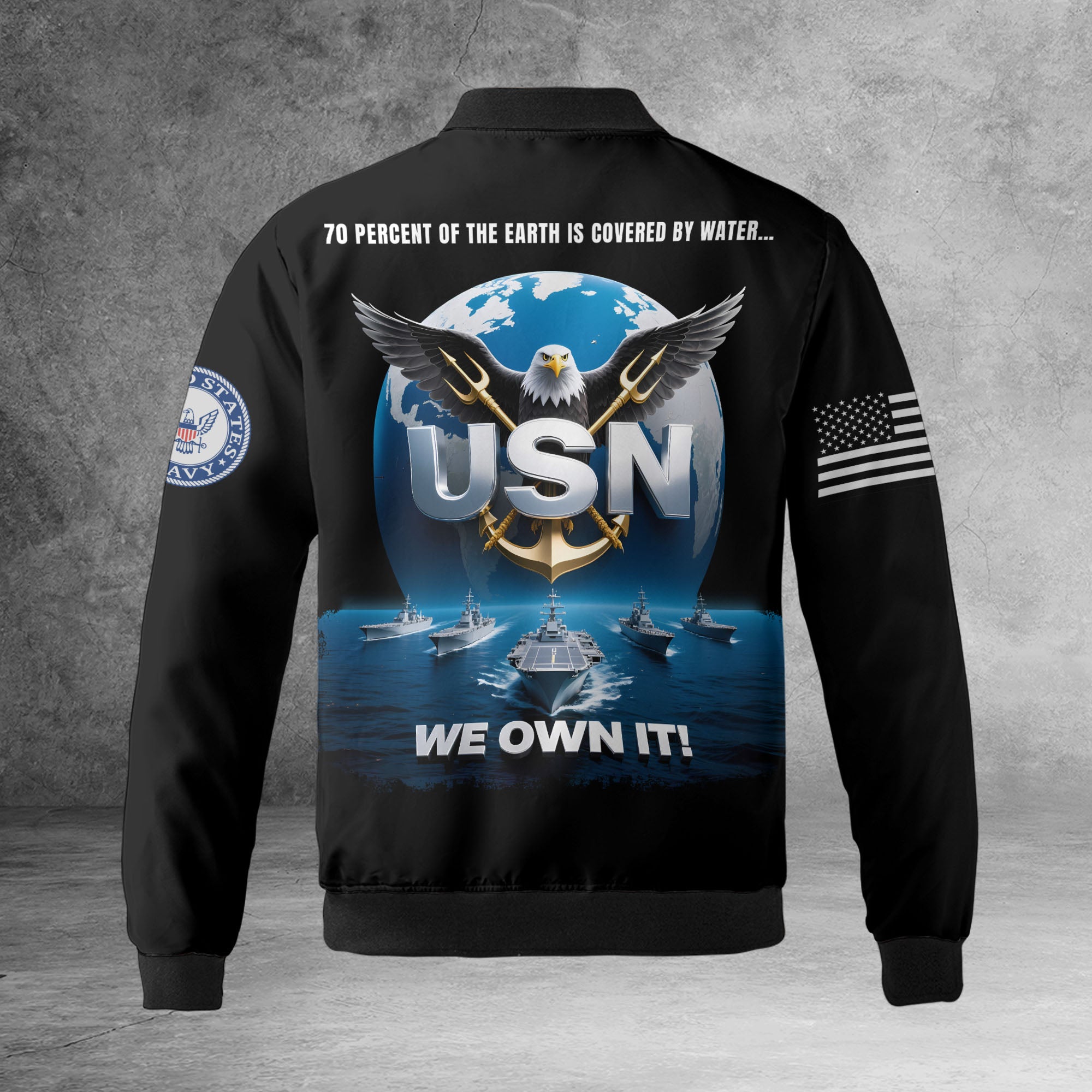 U.S. Navy Honor Personalized All-over Print Bomber Jacket