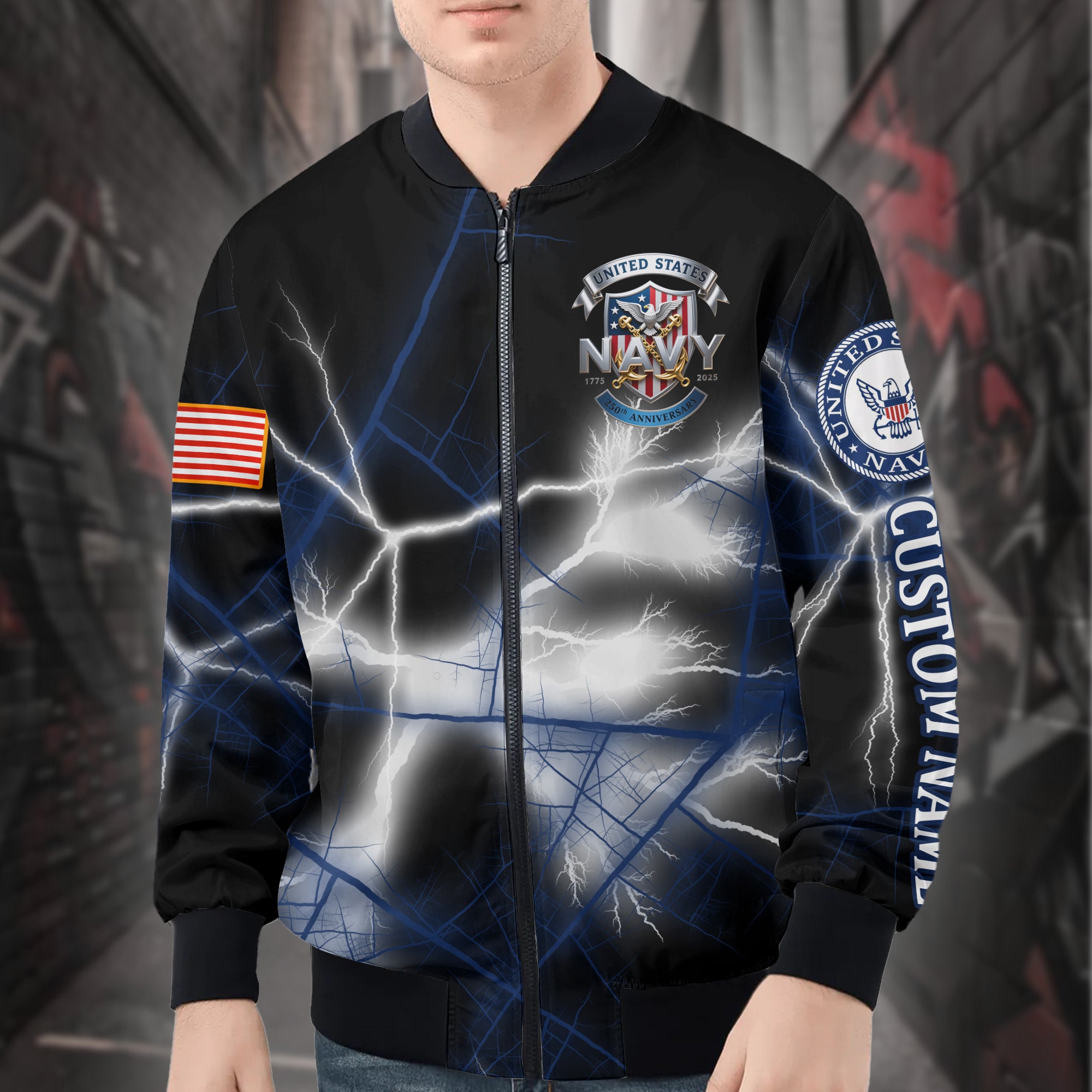 U.S. Navy Personalized All-over Print Bomber Jacket