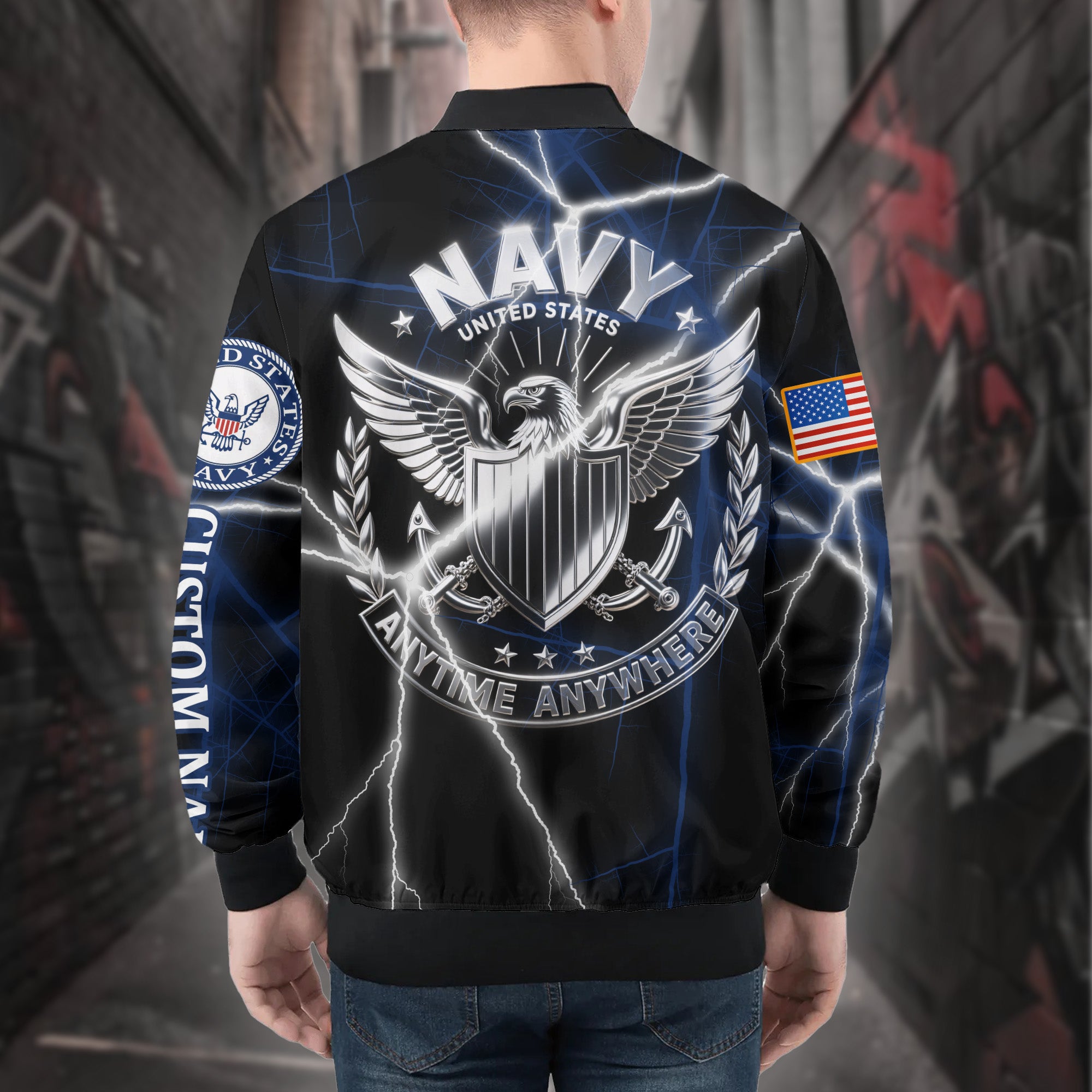 U.S. Navy Personalized All-over Print Bomber Jacket Secondary image
