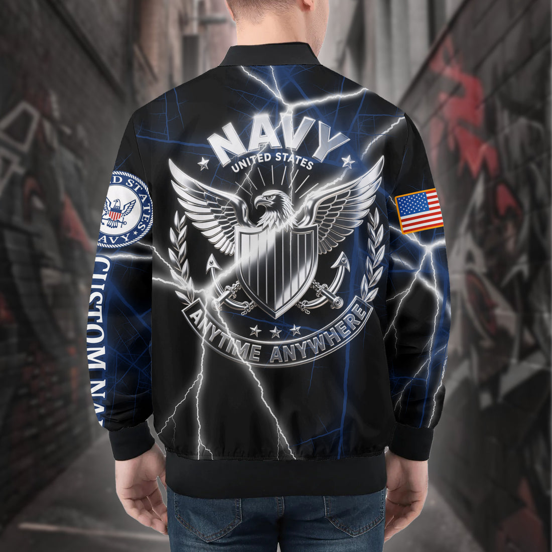 U.S. Navy Personalized All-over Print Bomber Jacket