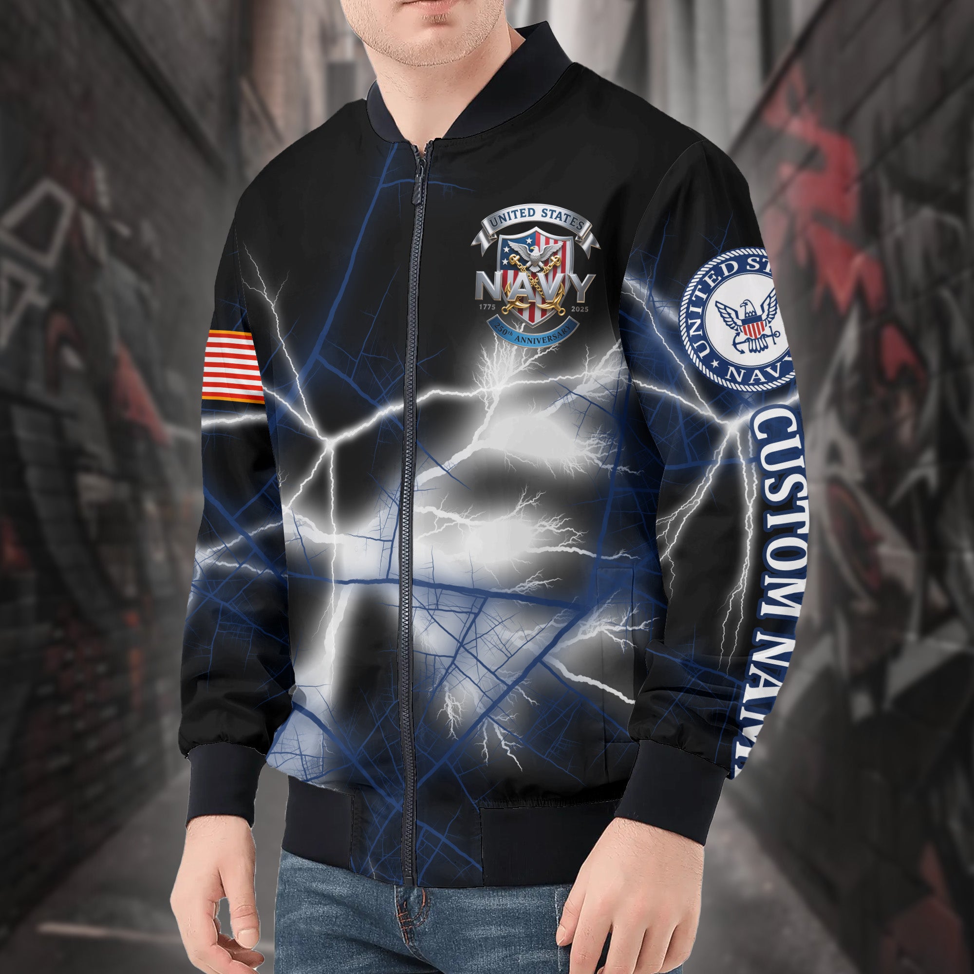 U.S. Navy Personalized All-over Print Bomber Jacket