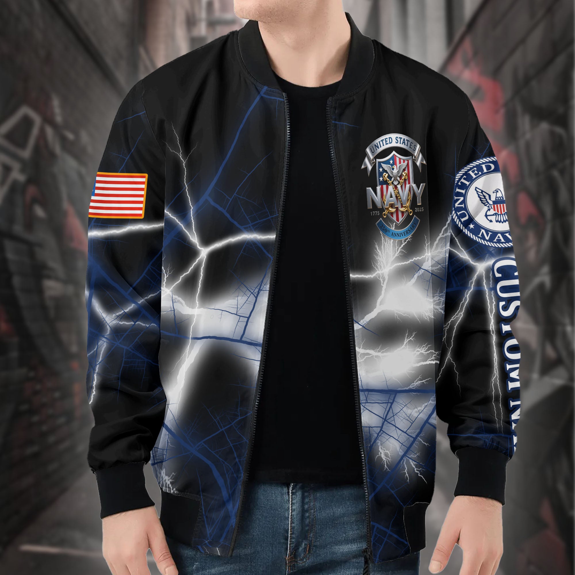 U.S. Navy Personalized All-over Print Bomber Jacket