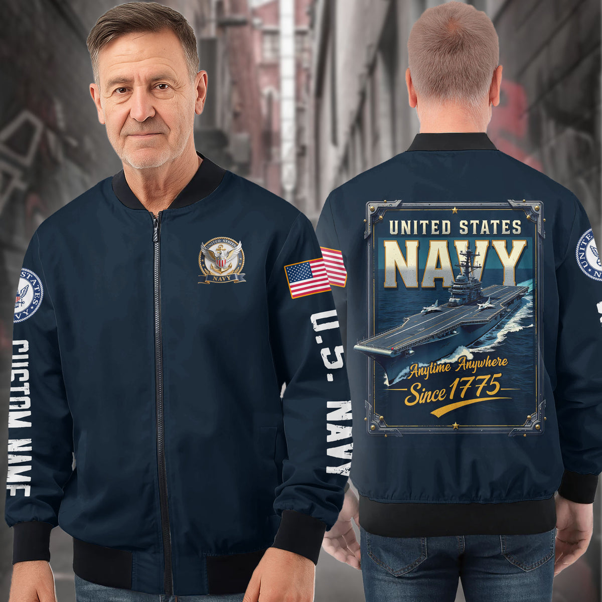Veteran Honor Personalized All-over Print Bomber Jacket Main image