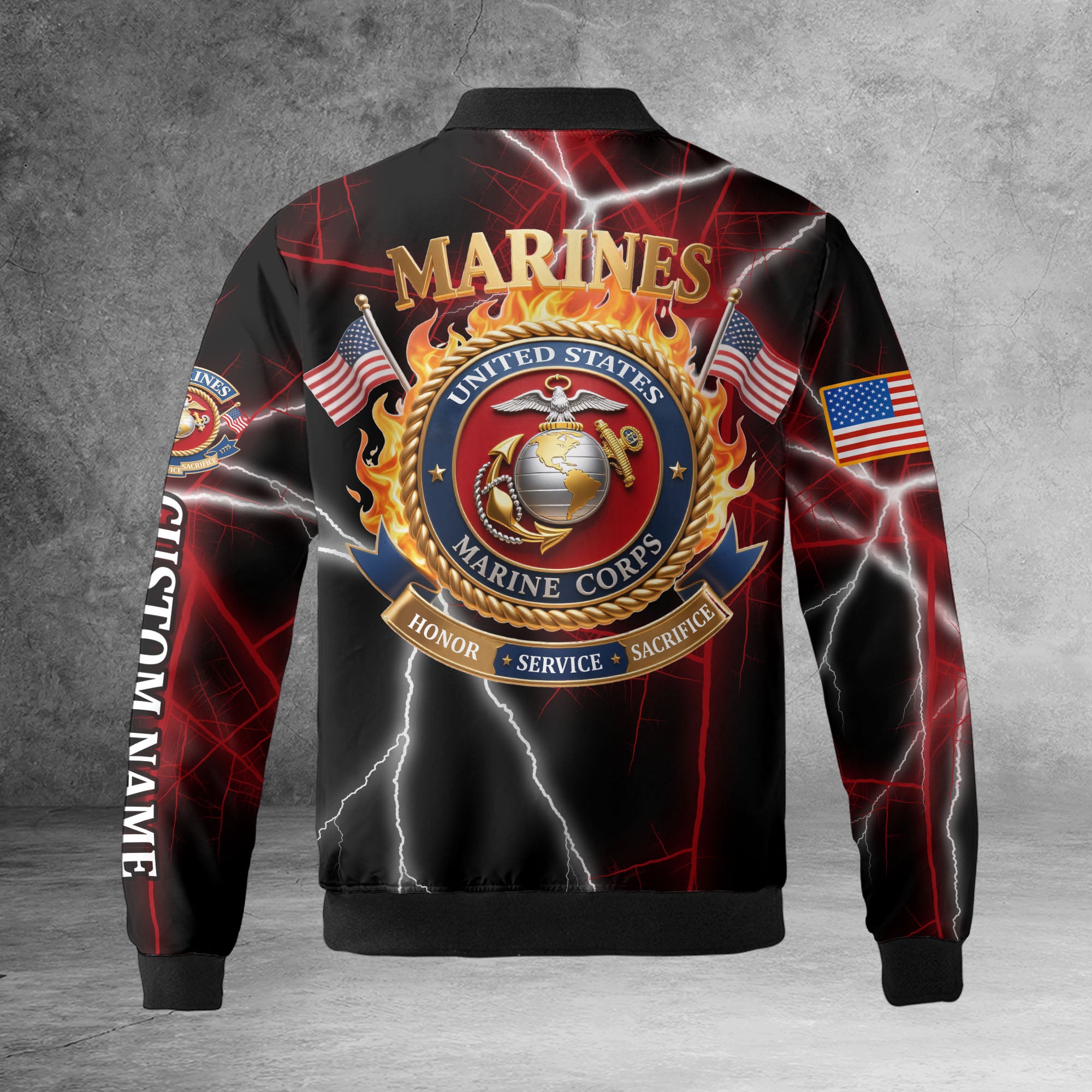 U.S. Marines Personalized All-over Print Bomber Jacket