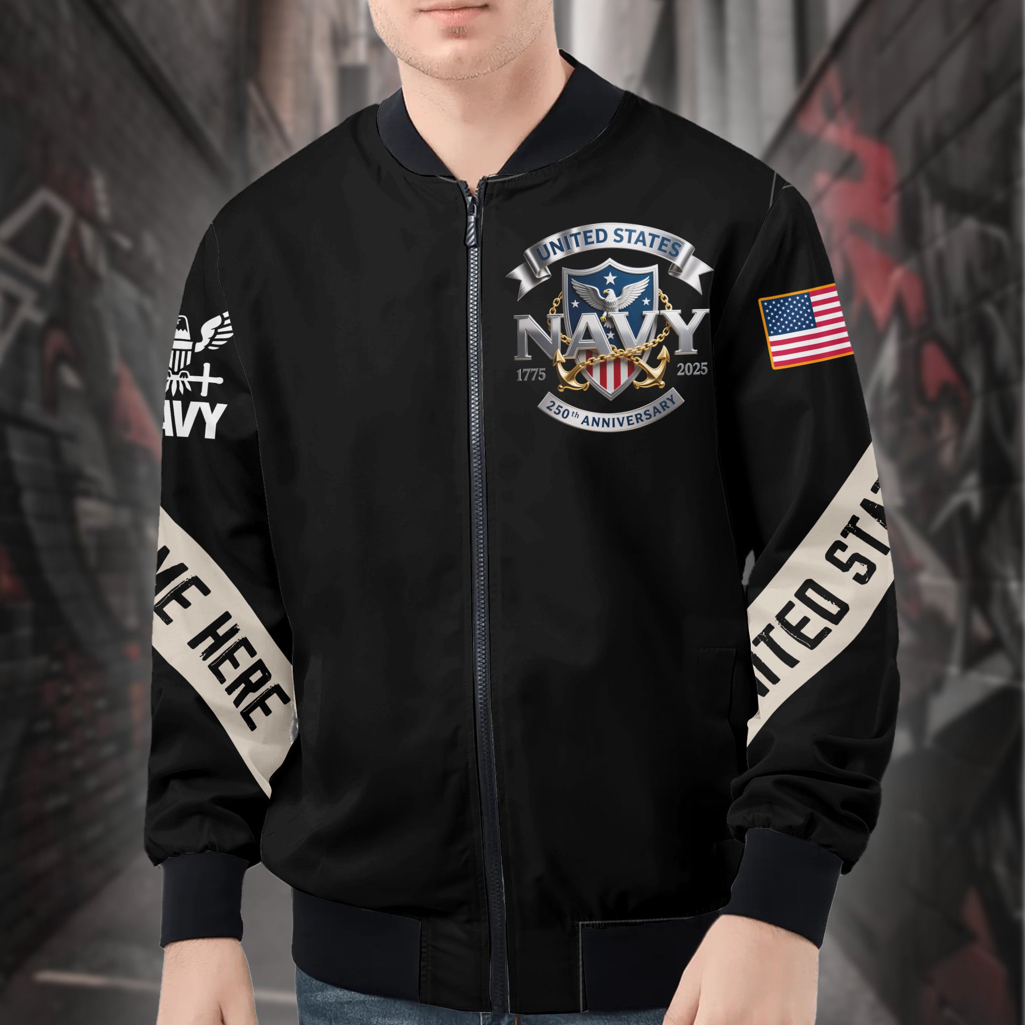 United in Honor Personalized All-over Print Bomber Jacket