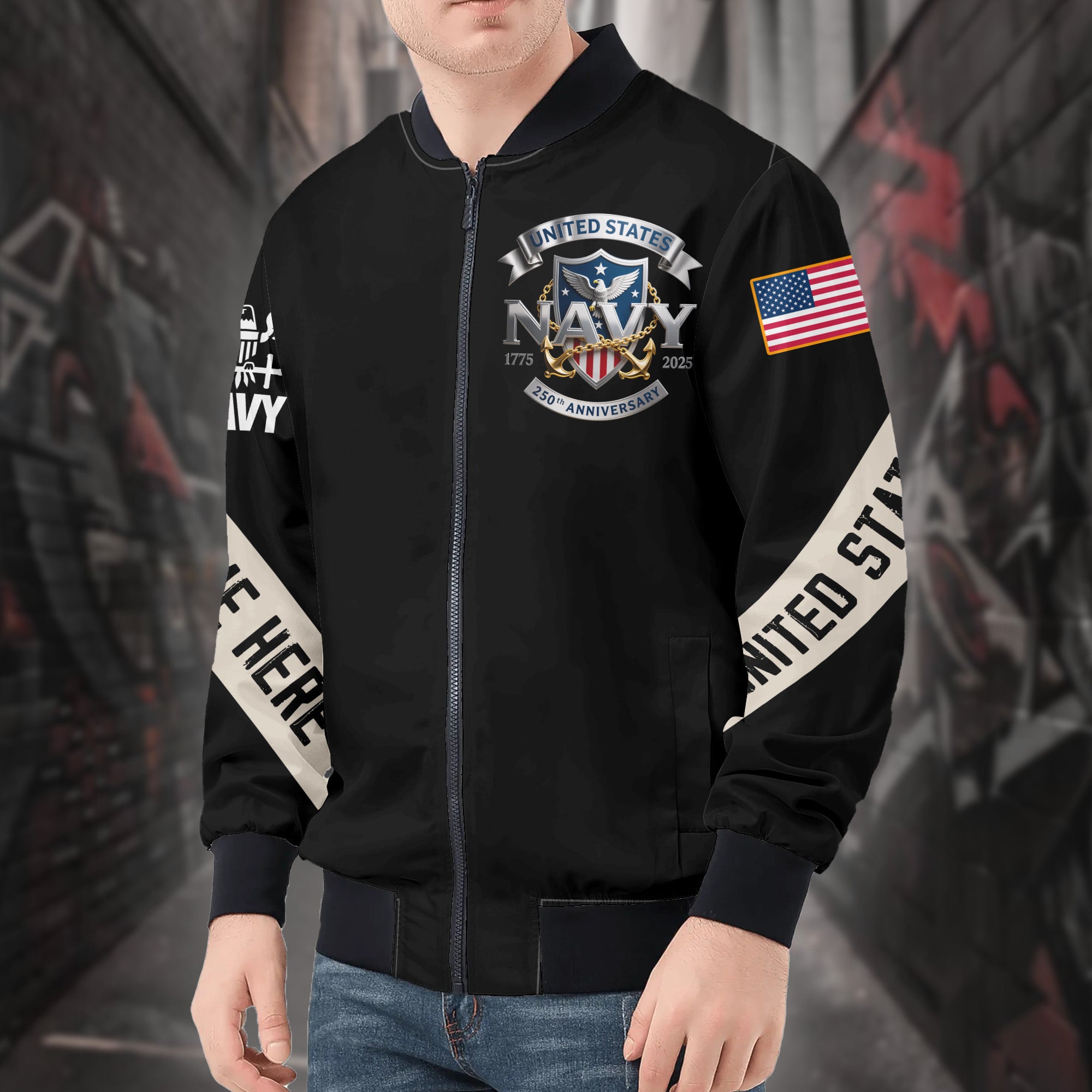 United in Honor Personalized All-over Print Bomber Jacket