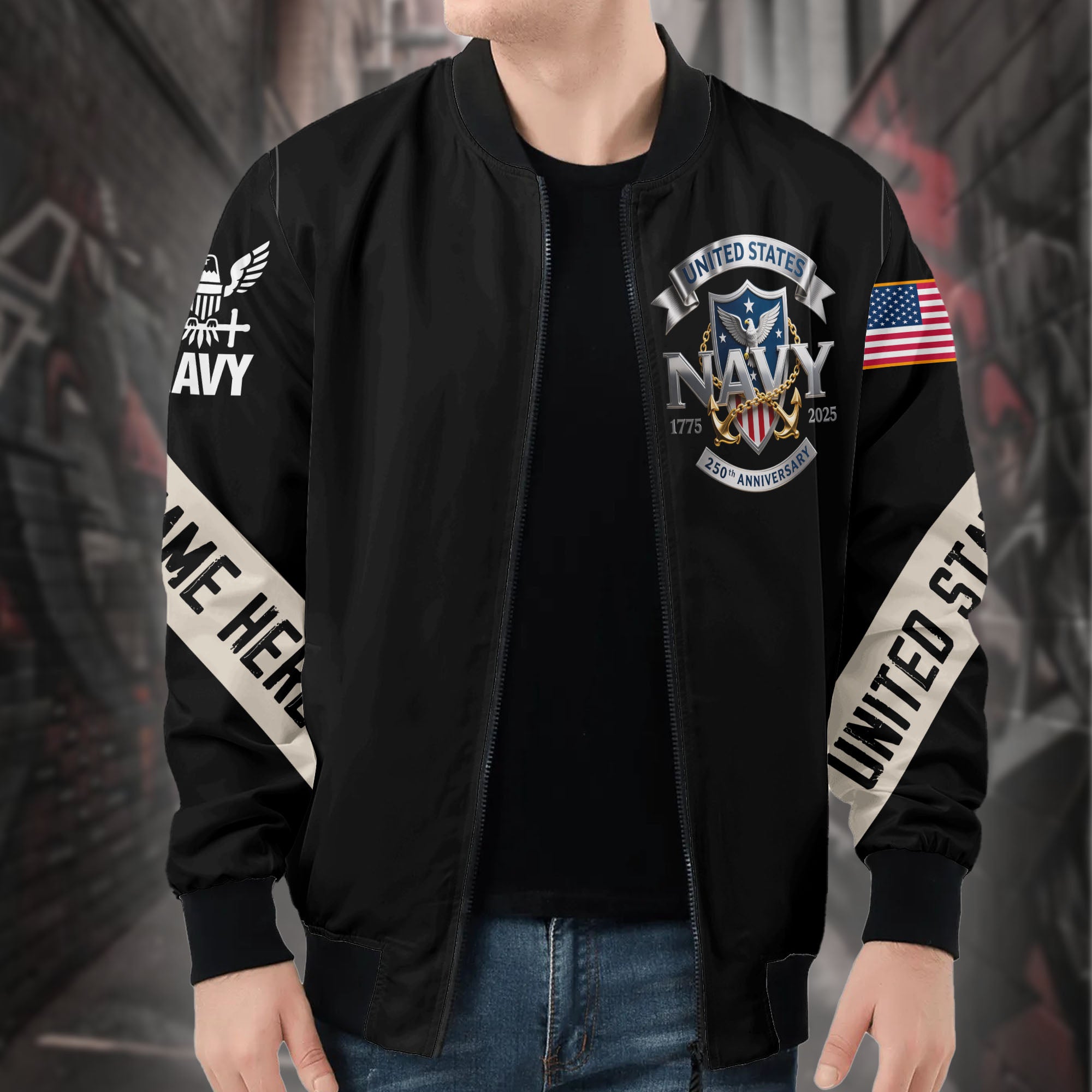 United in Honor Personalized All-over Print Bomber Jacket