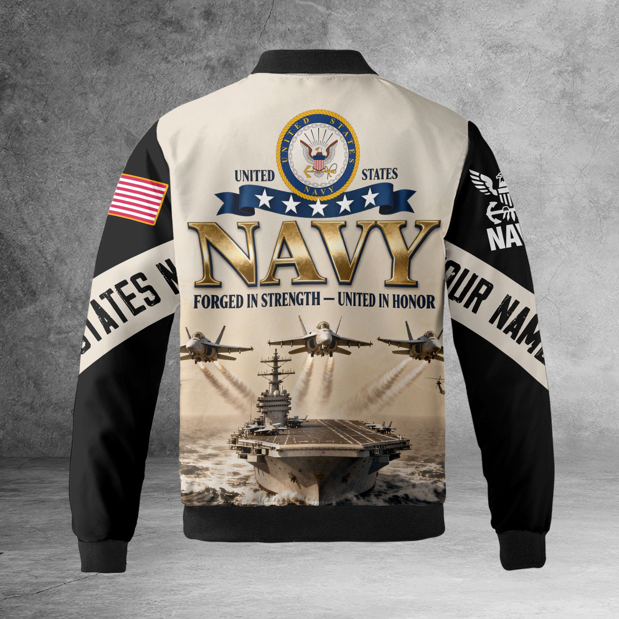 United in Honor Personalized All-over Print Bomber Jacket
