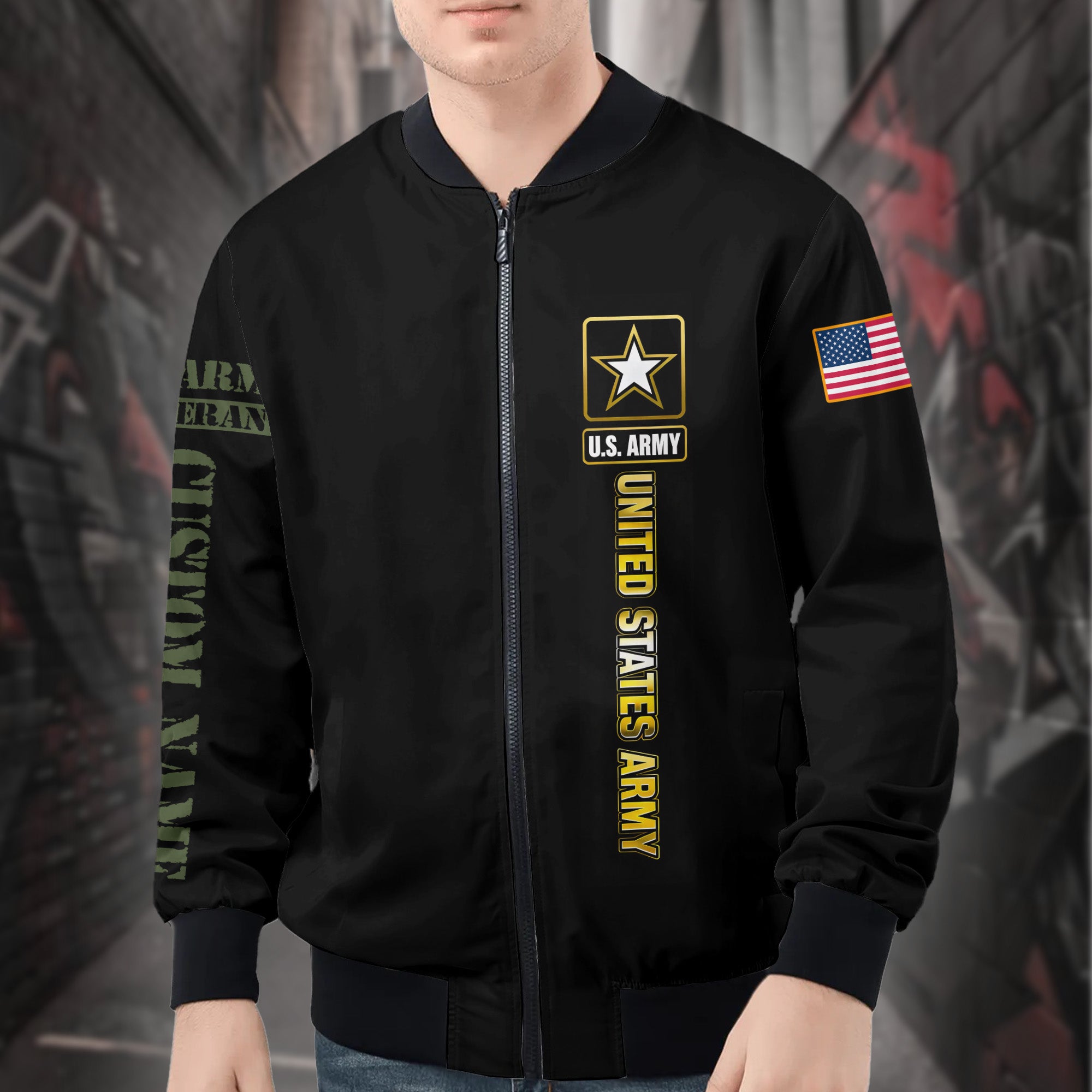 U.S Army Personalized All-over Print Bomber Jacket
