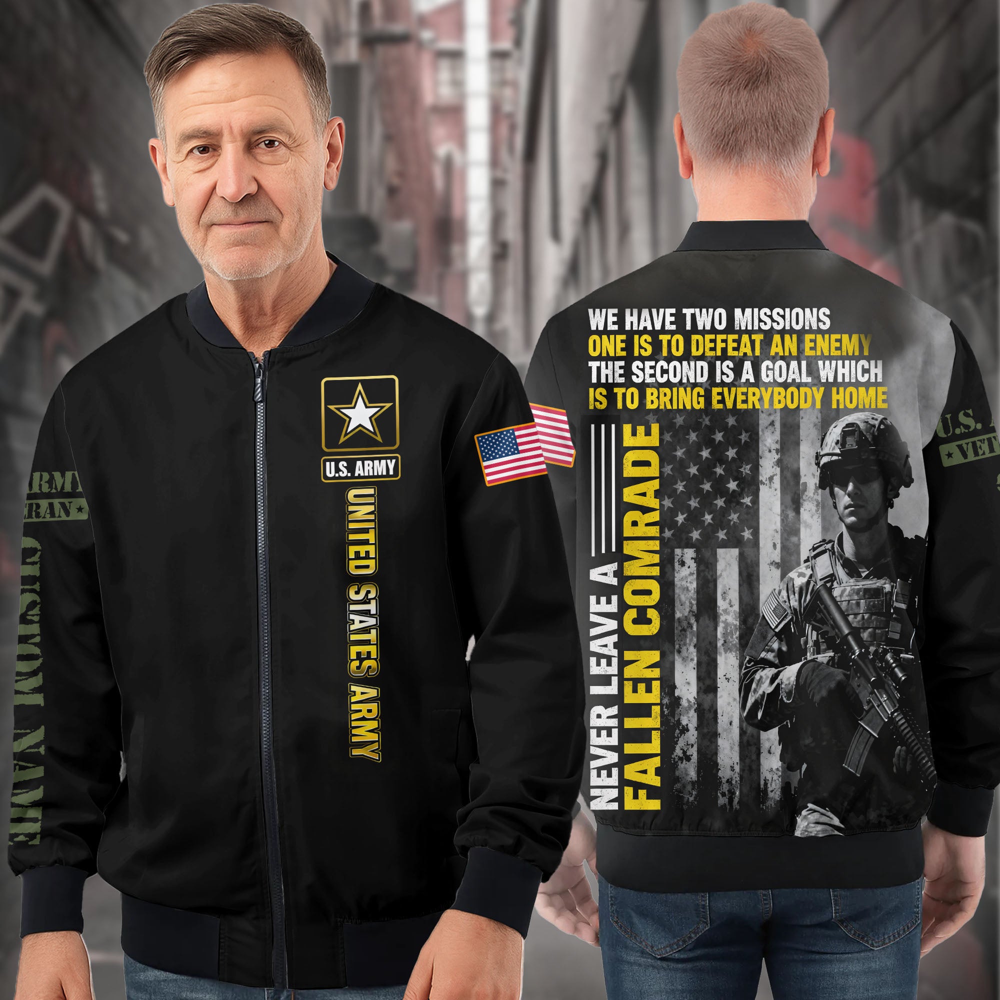 U.S Army Personalized All-over Print Bomber Jacket