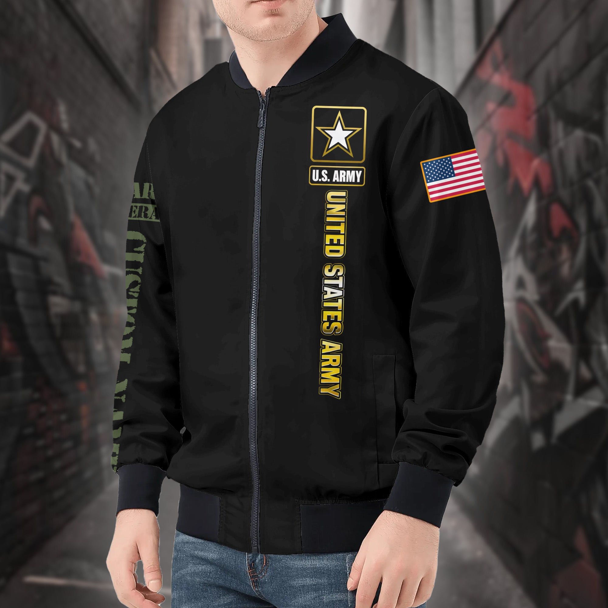 U.S Army Personalized All-over Print Bomber Jacket