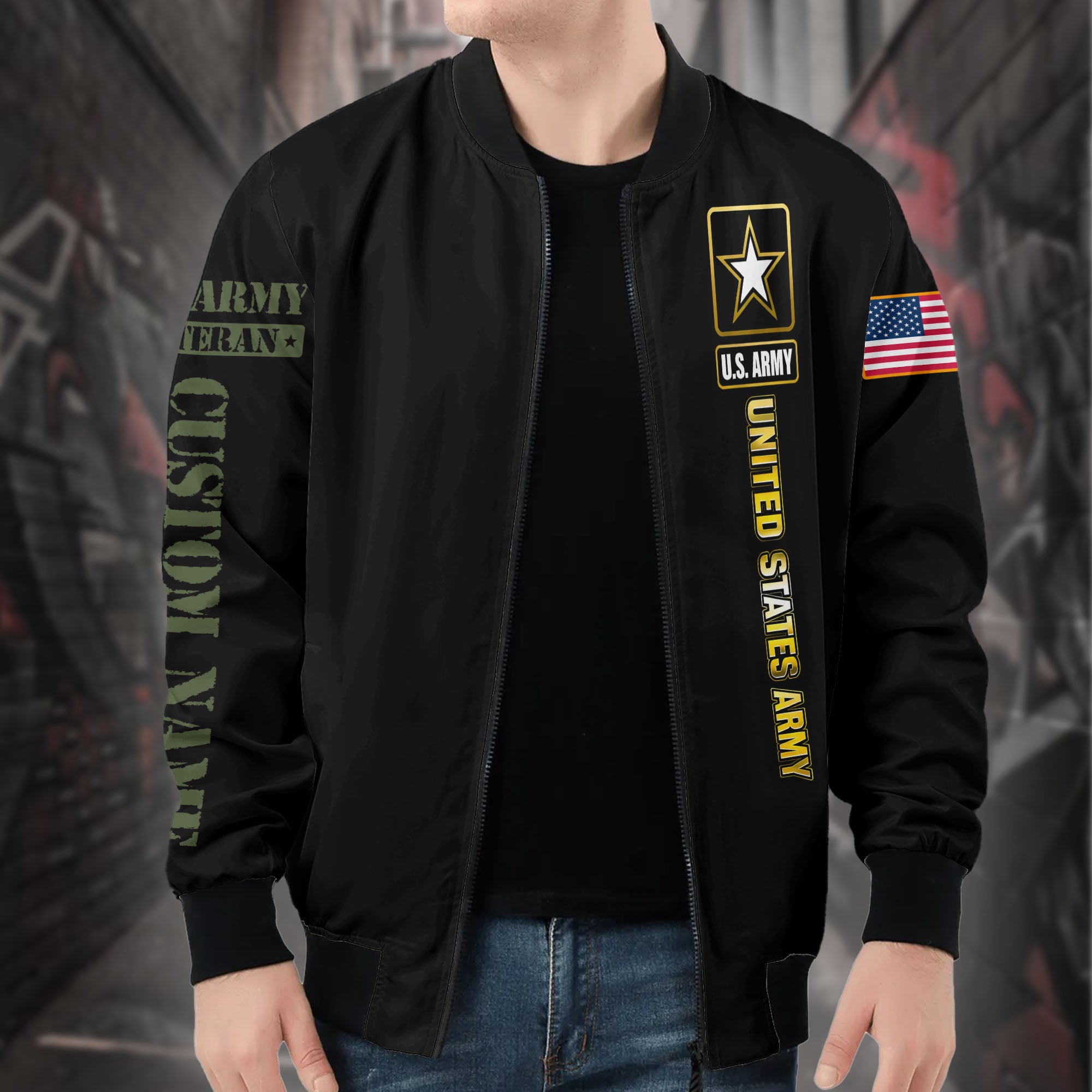 U.S Army Personalized All-over Print Bomber Jacket