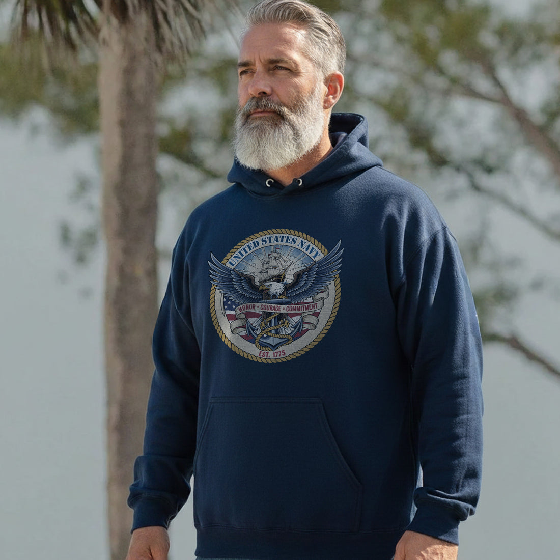 United States Navy Honor Courage Commitment Hoodie