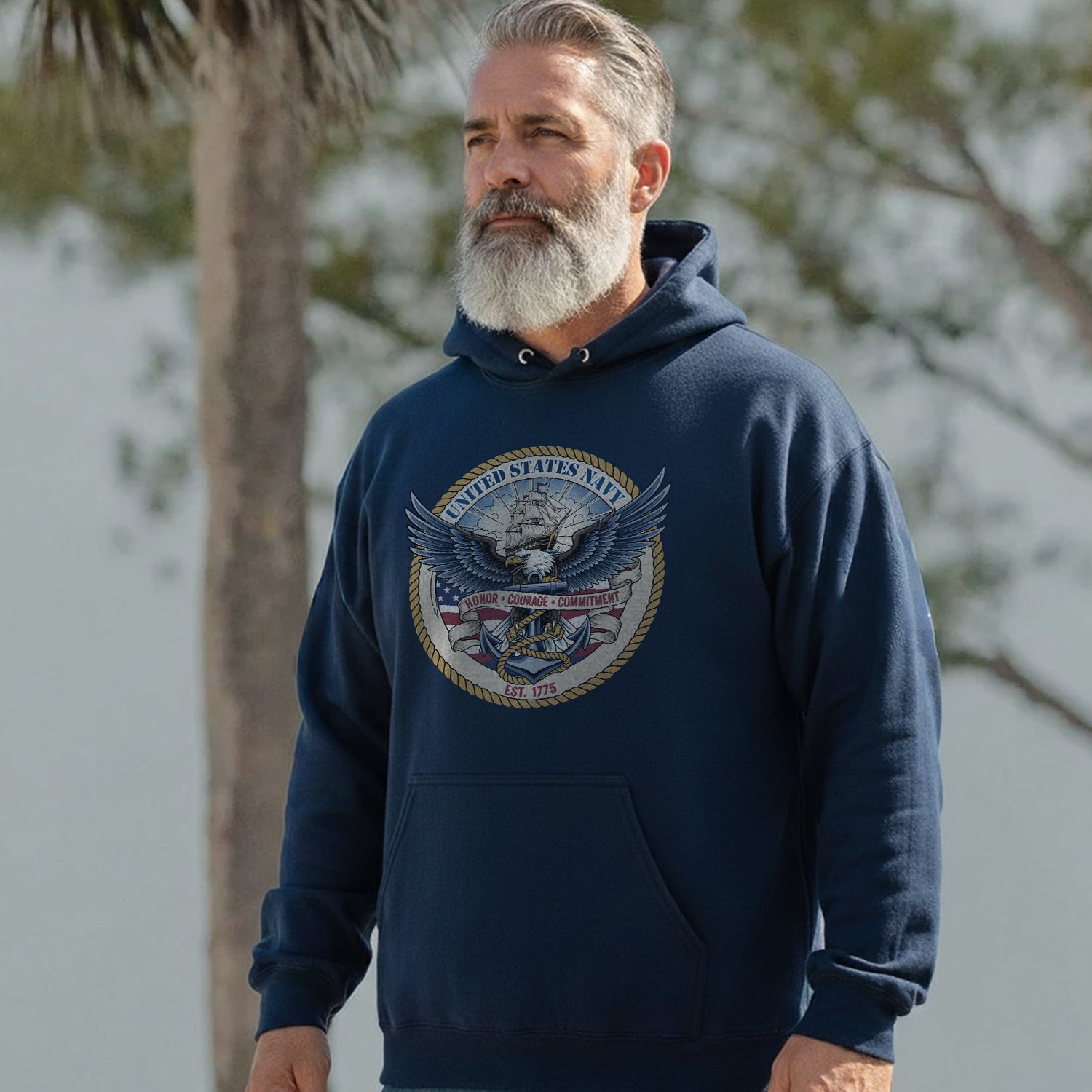 United States Navy Honor Courage Commitment Hoodie