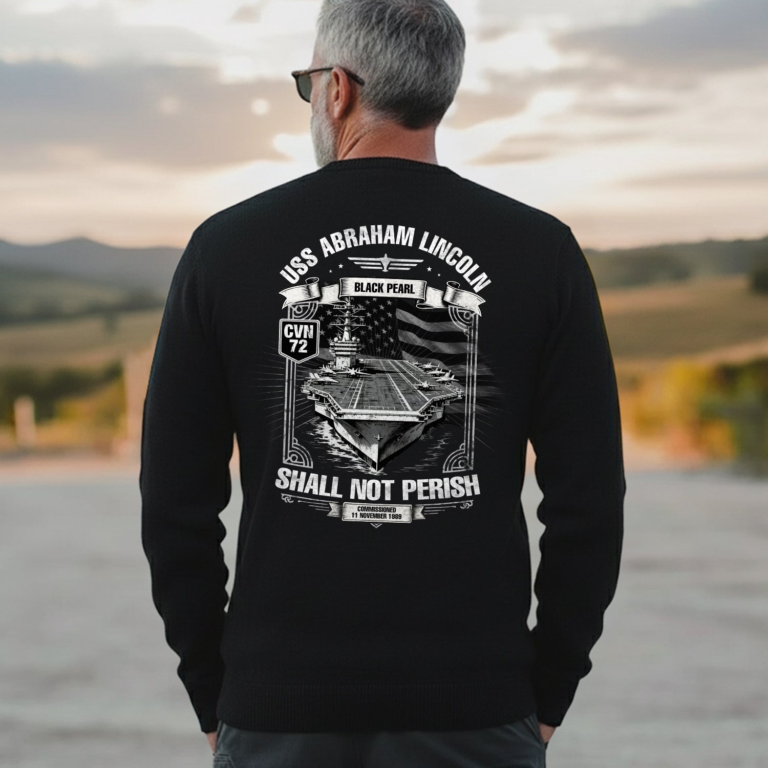 USS Abraham Lincoln CVN 72 Black Pearl Sweatshirt