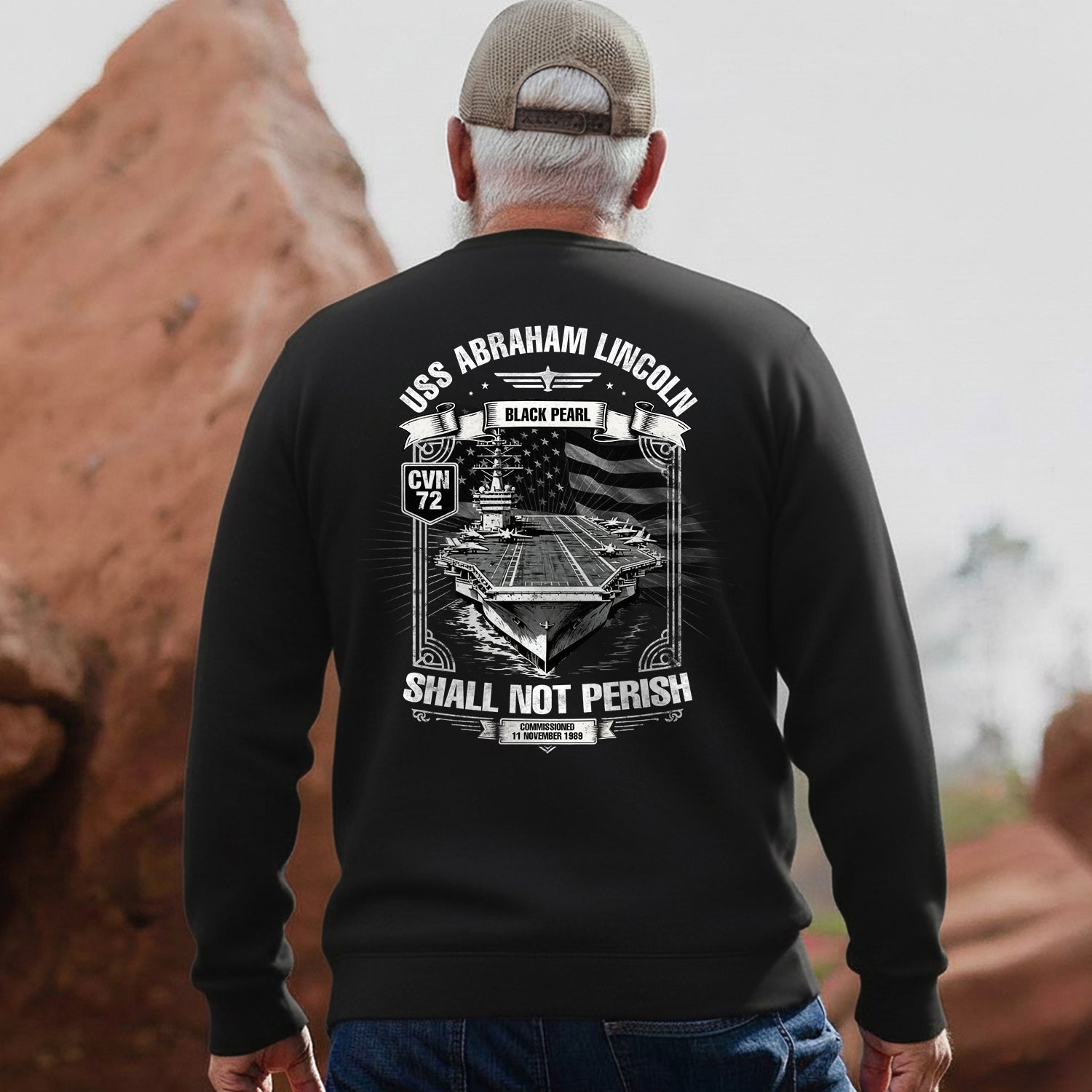 USS Abraham Lincoln CVN 72 Black Pearl Sweatshirt