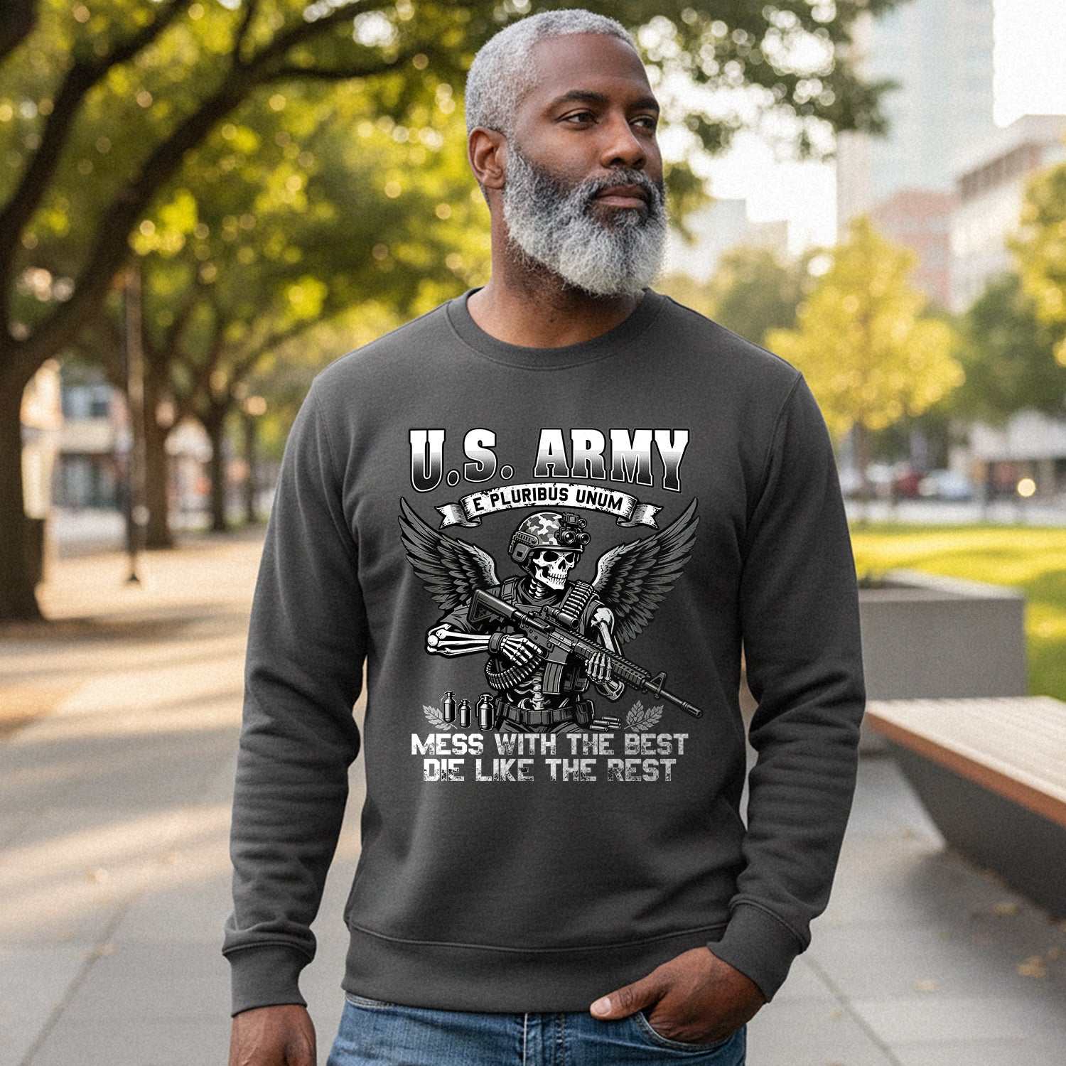 US Army E Pluribus Unum Mess with the Sweatshirt