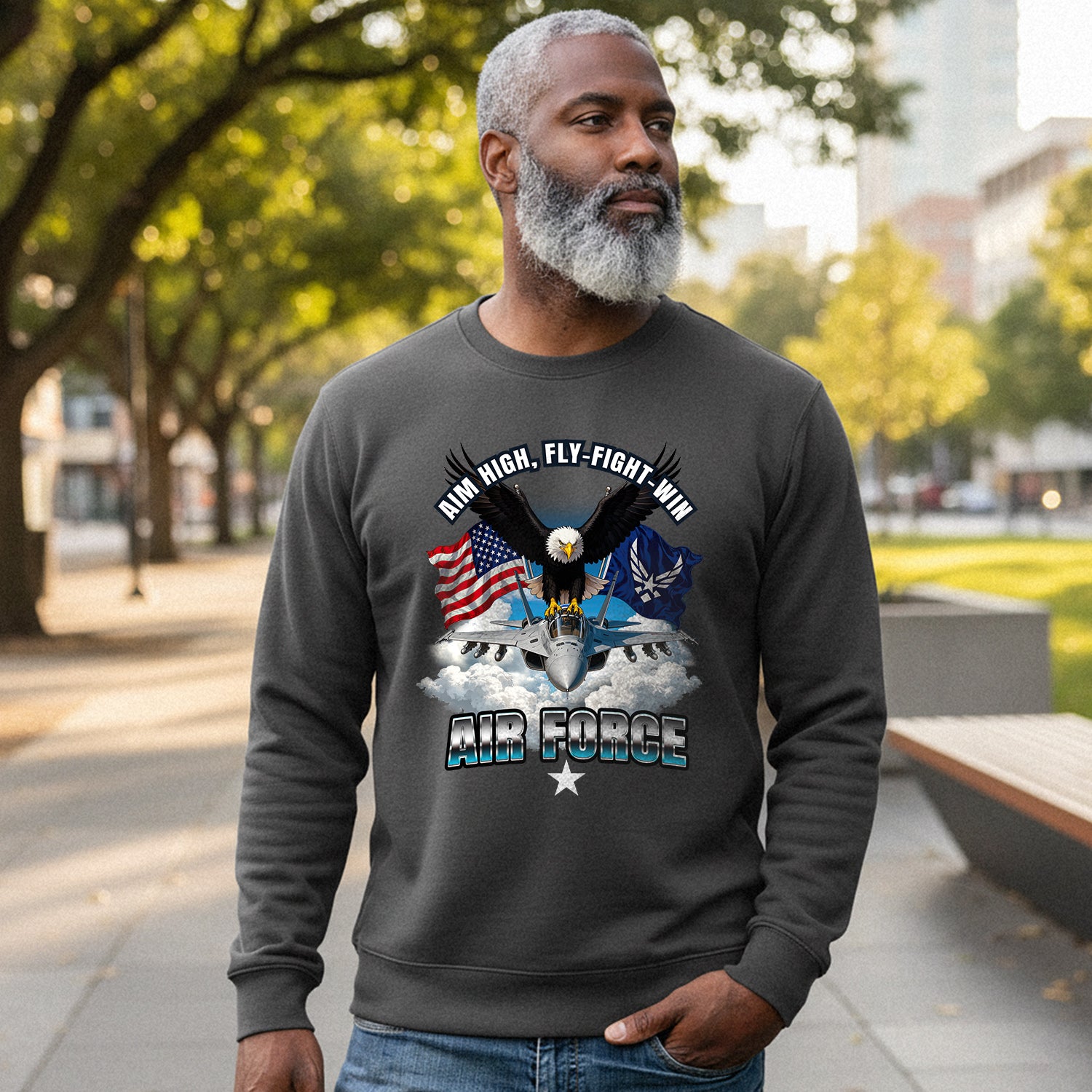 Aim High Fly Fight Win Air Force Sweatshirt