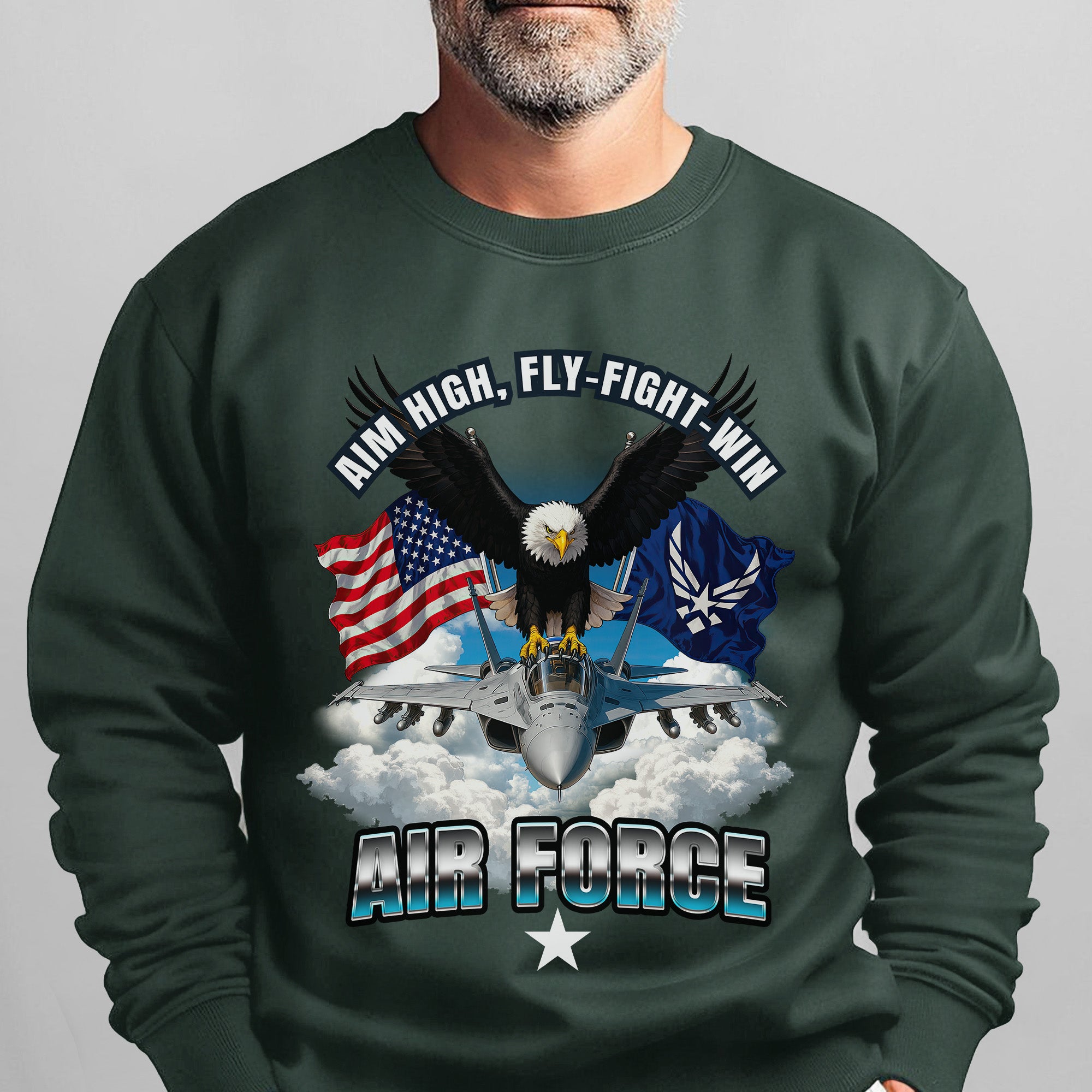 Aim High Fly Fight Win Air Force Sweatshirt