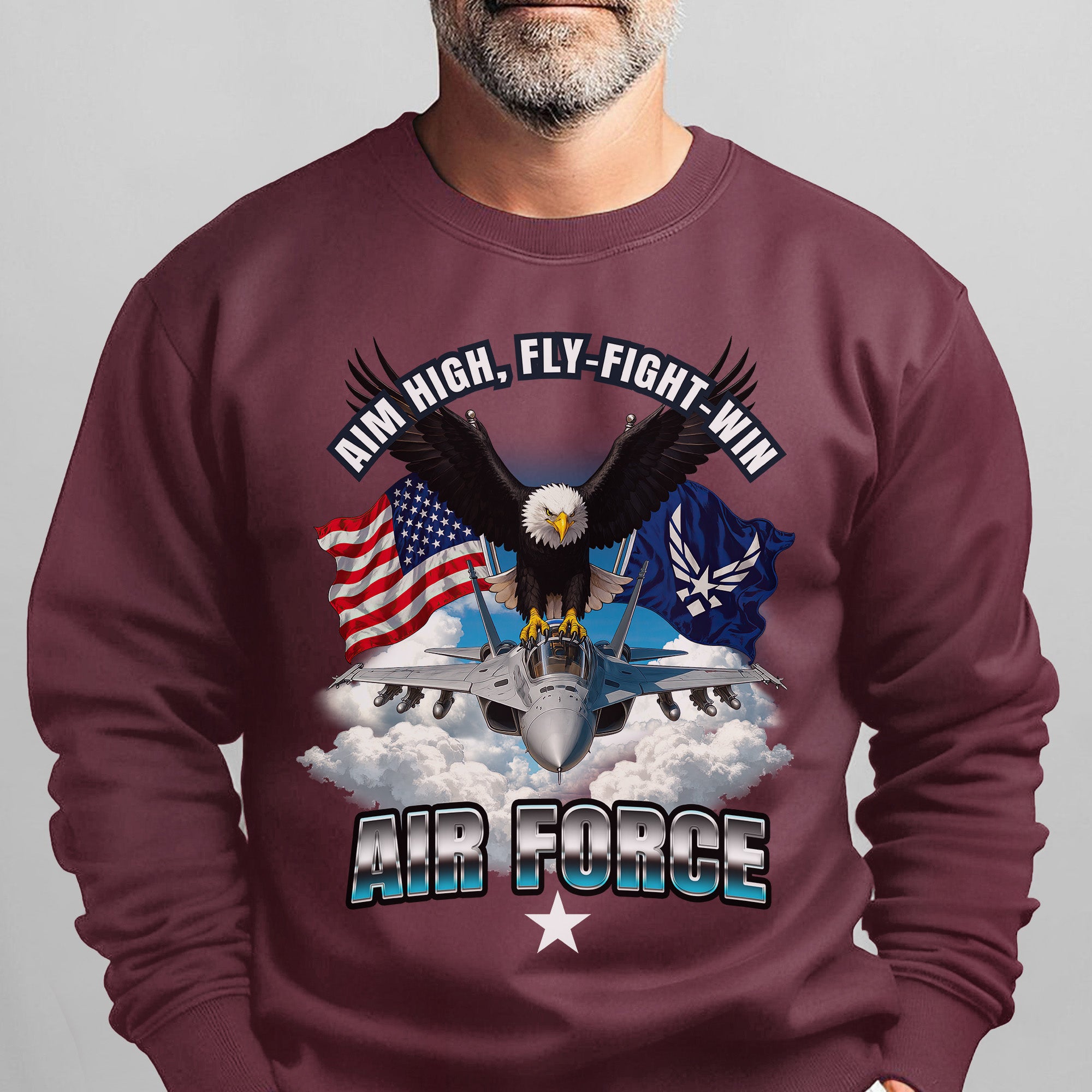 Aim High Fly Fight Win Air Force Sweatshirt