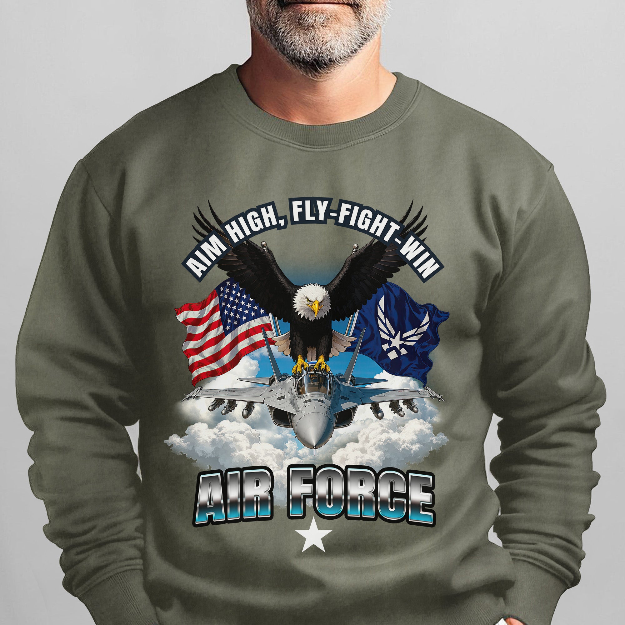 Aim High Fly Fight Win Air Force Sweatshirt