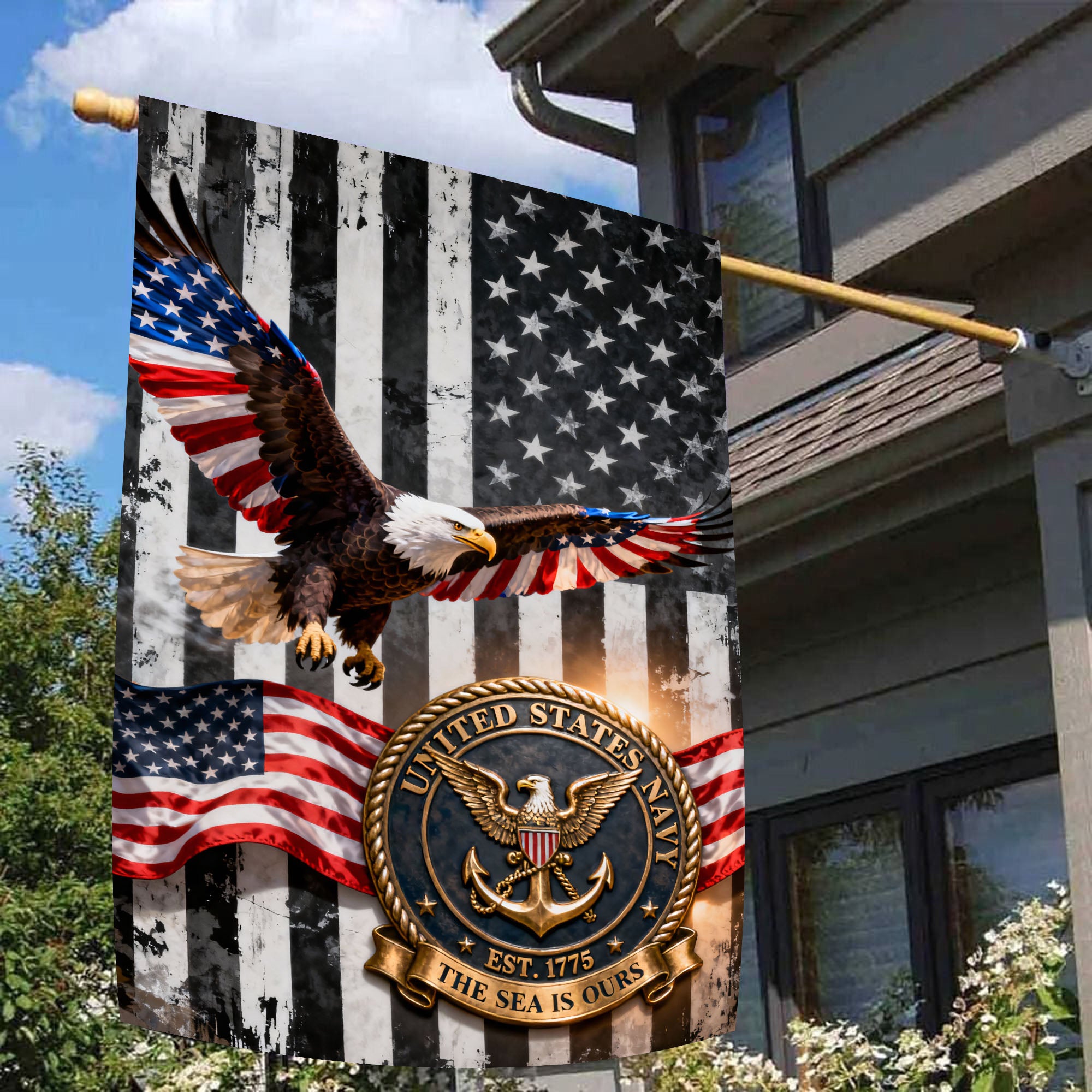 U.S. Navy Est 1775 The Sea Is Ours Flag