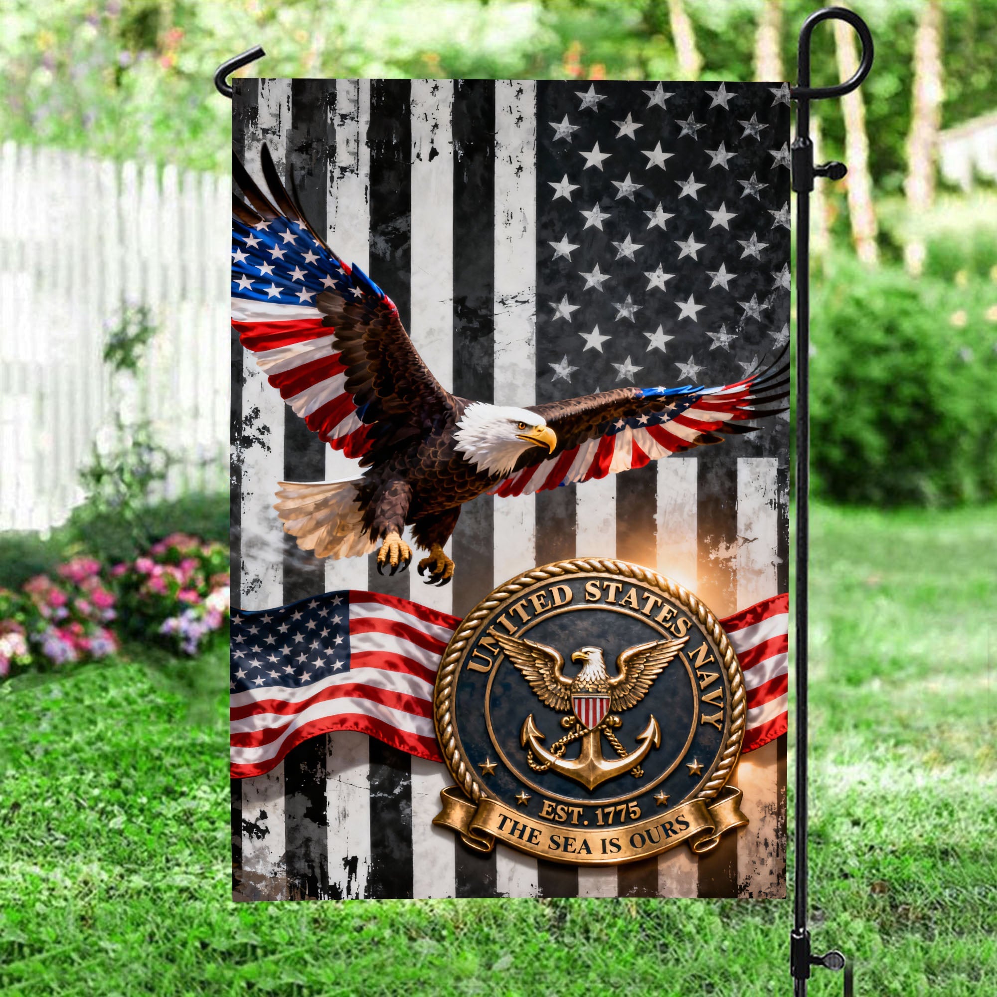 U.S. Navy Est 1775 The Sea Is Ours Flag