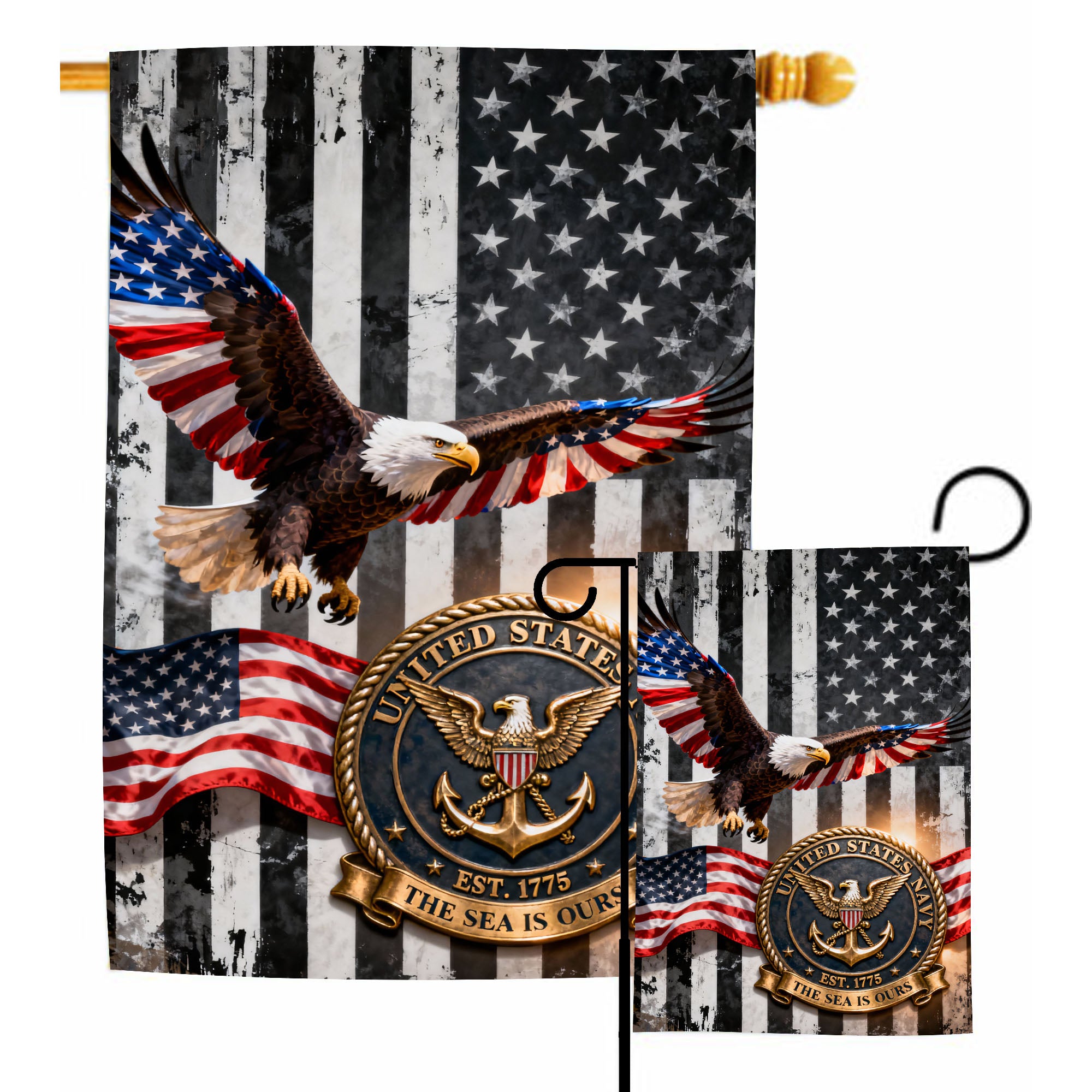 U.S. Navy Est 1775 The Sea Is Ours Flag