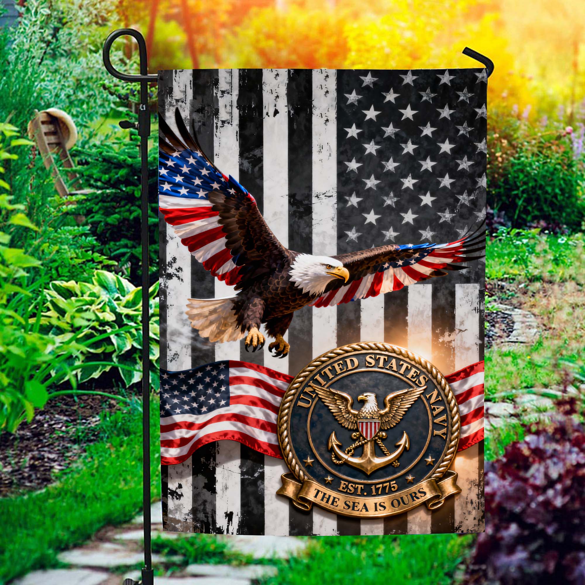 U.S. Navy Est 1775 The Sea Is Ours Flag