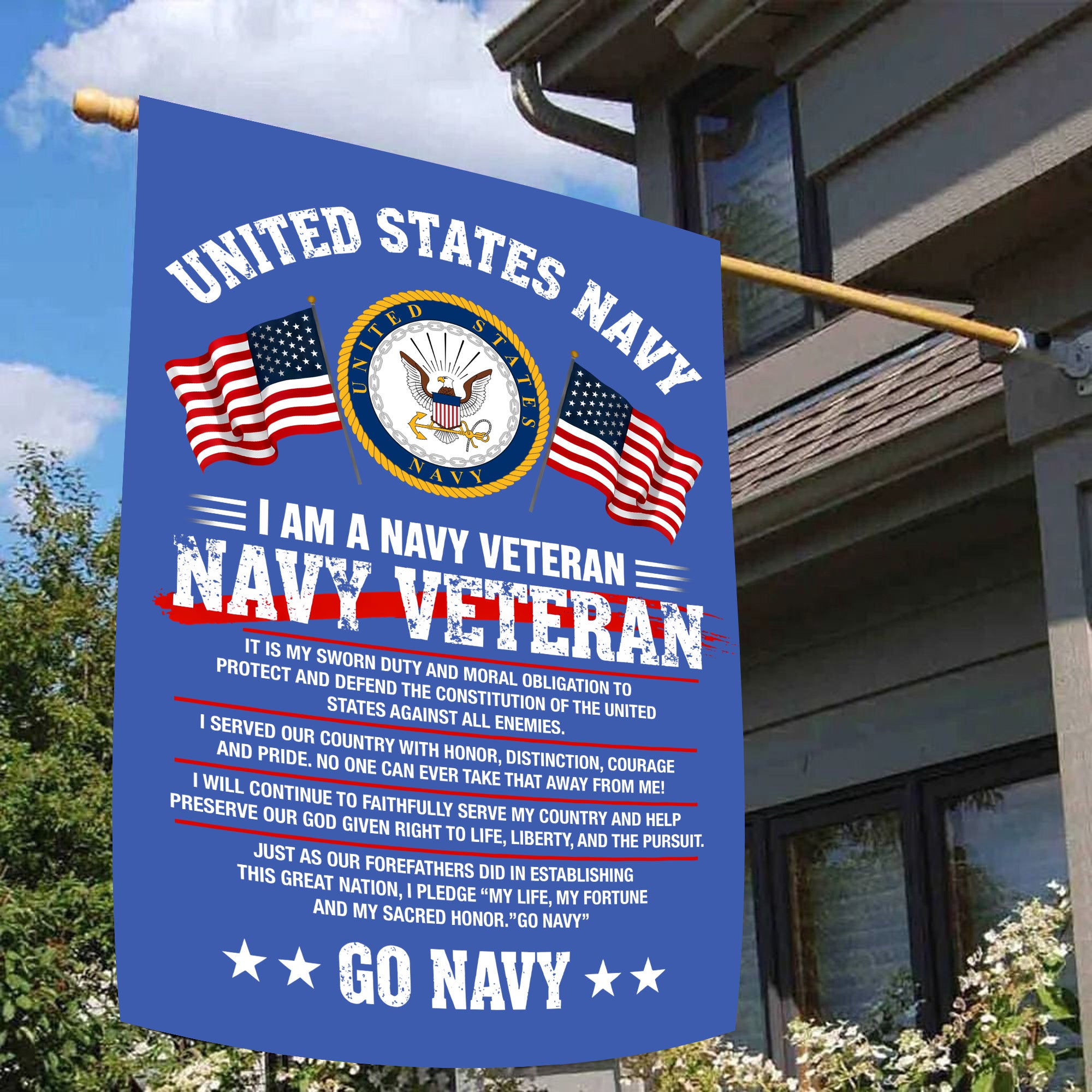 Navy Veteran Proud Service Flag