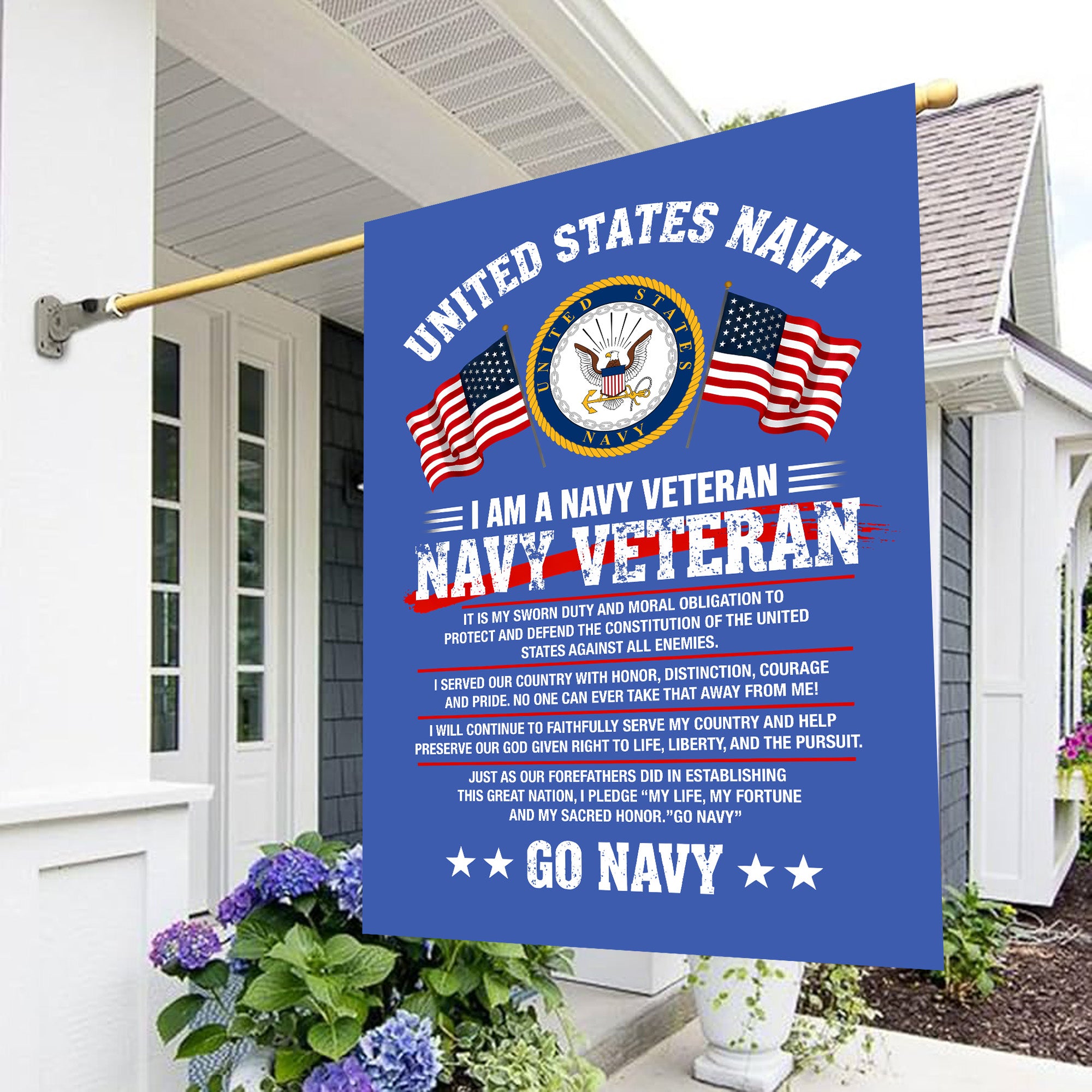 Navy Veteran Proud Service Flag