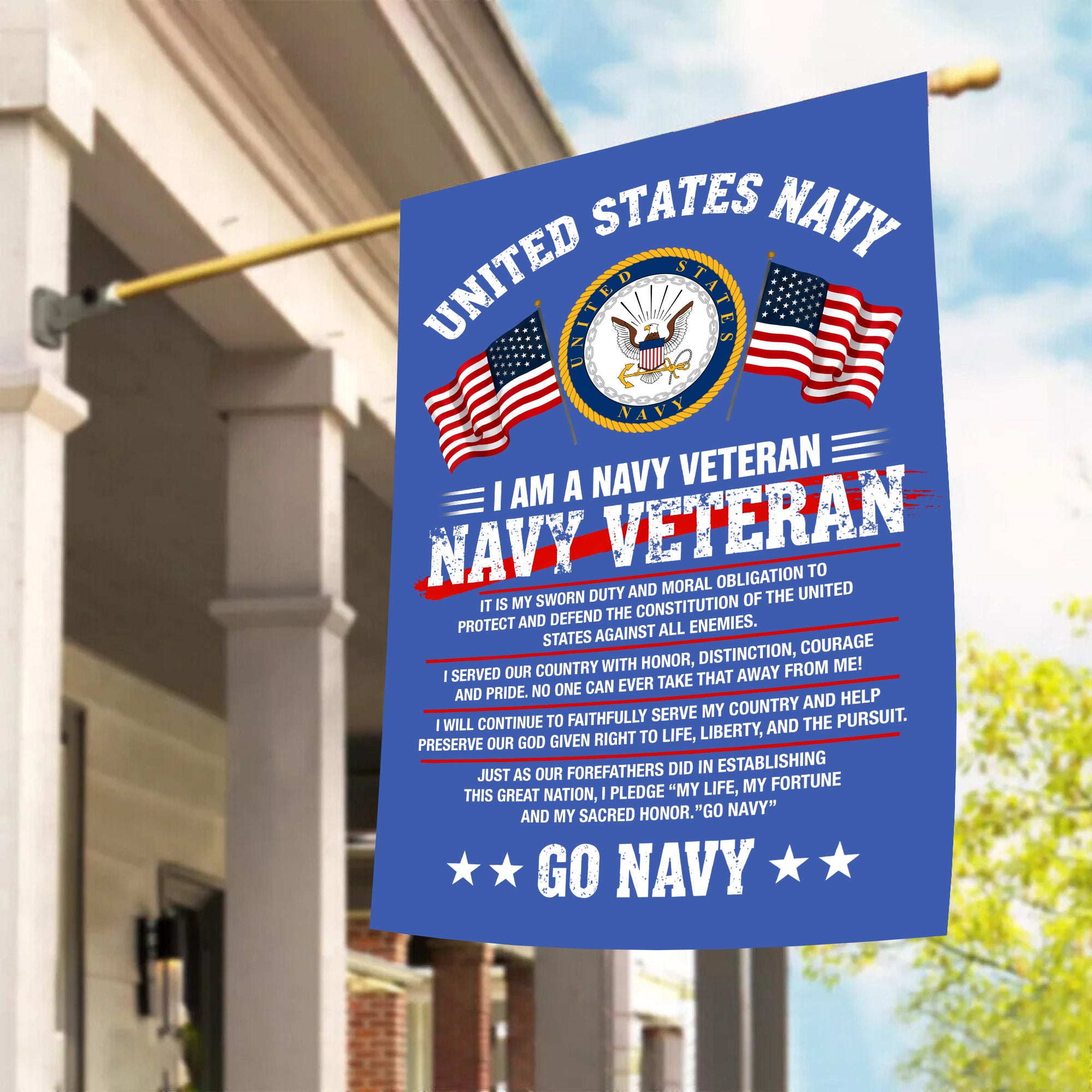 Navy Veteran Proud Service Flag