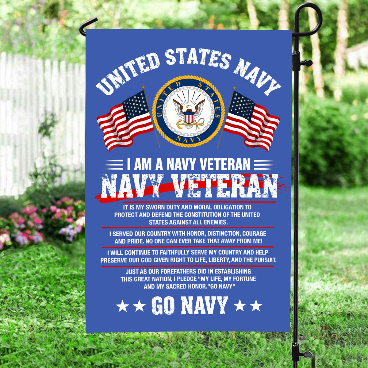 Navy Veteran Proud Service Flag Main image