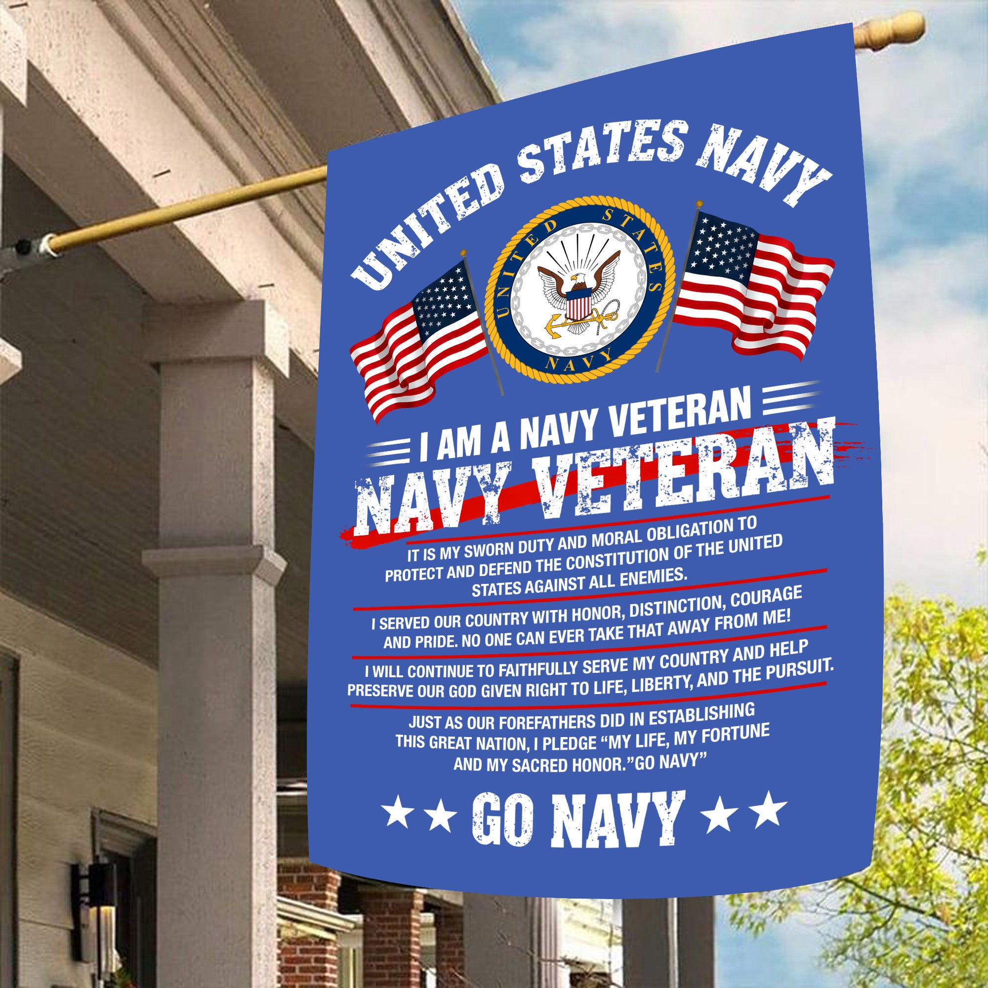 Navy Veteran Proud Service Flag