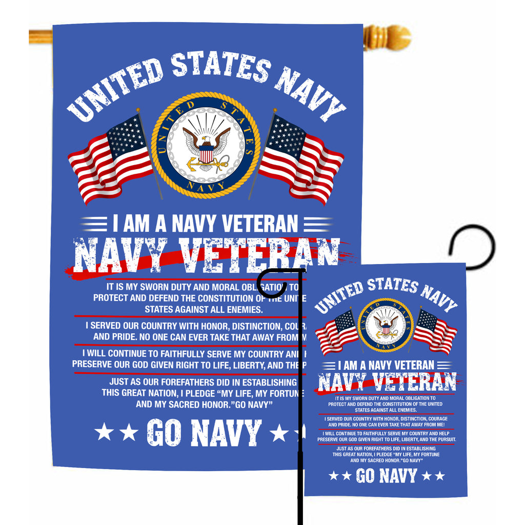 Navy Veteran Proud Service Flag