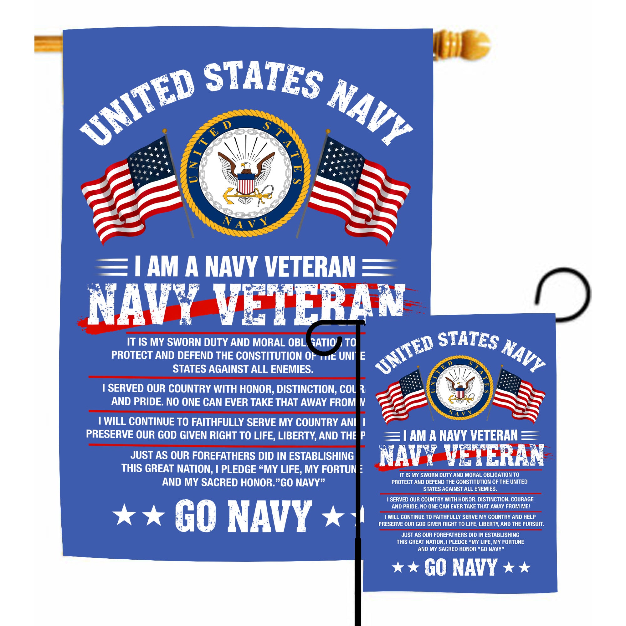 Navy Veteran Proud Service Flag
