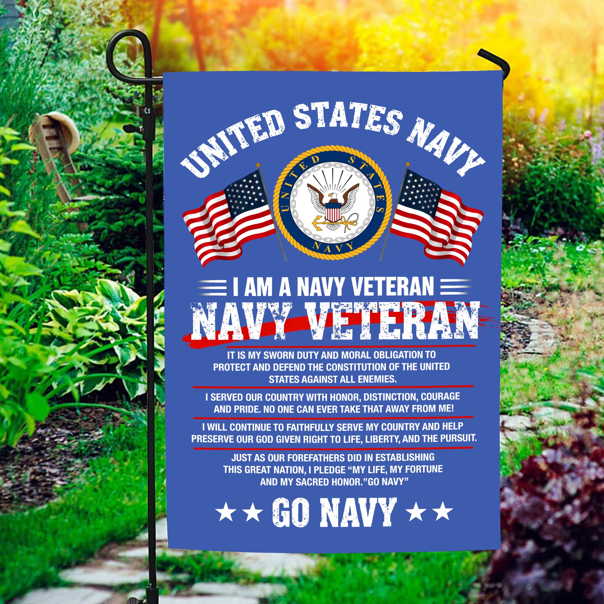 Navy Veteran Proud Service Flag
