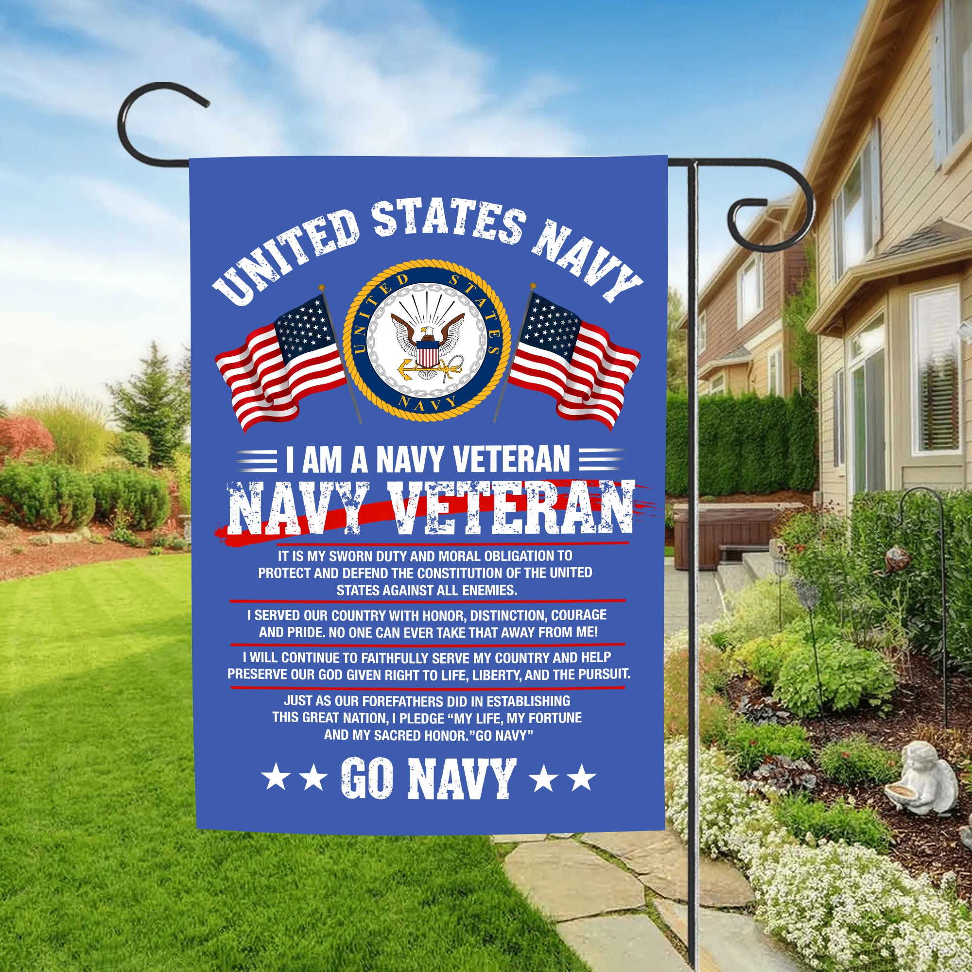 Navy Veteran Proud Service Flag
