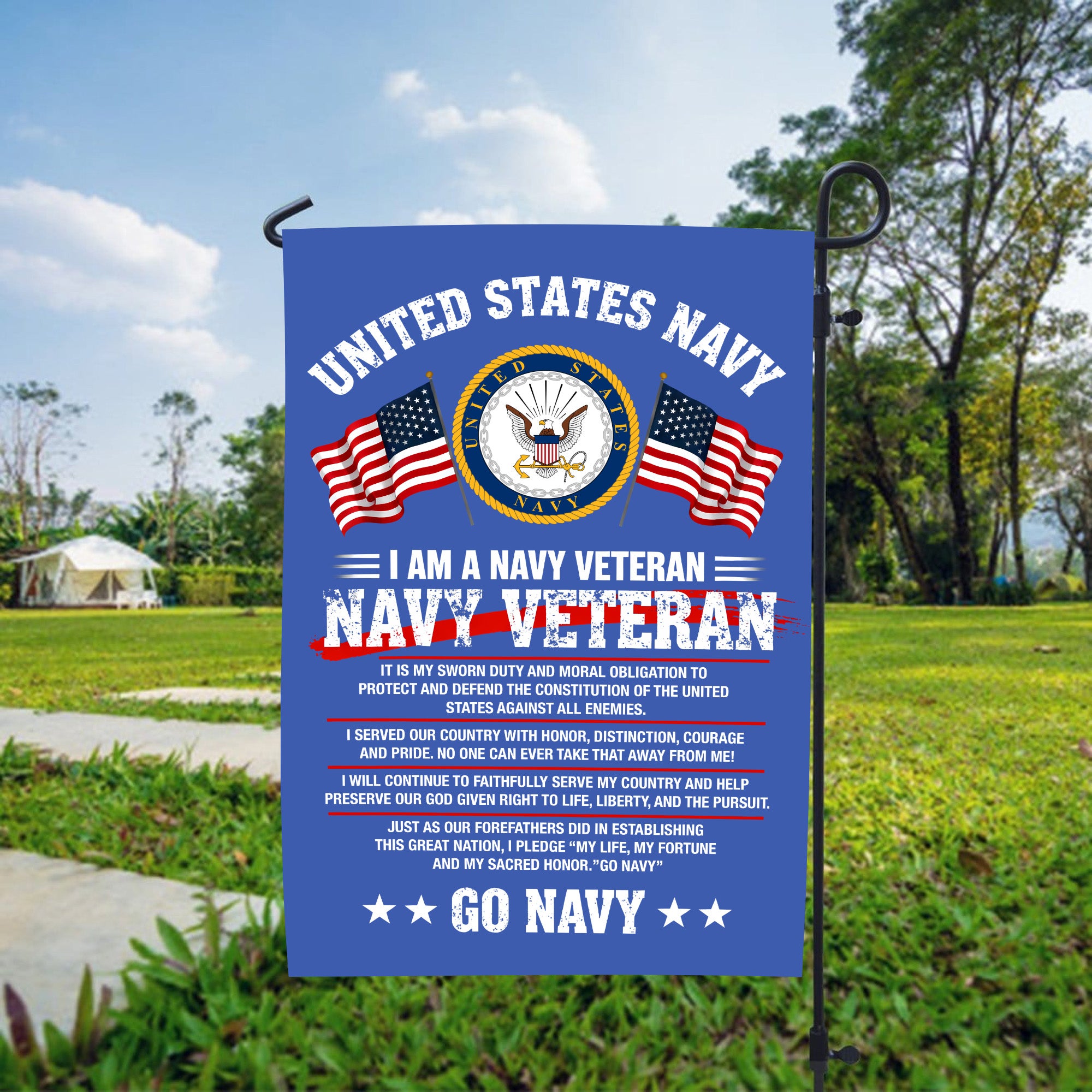 Navy Veteran Proud Service Flag
