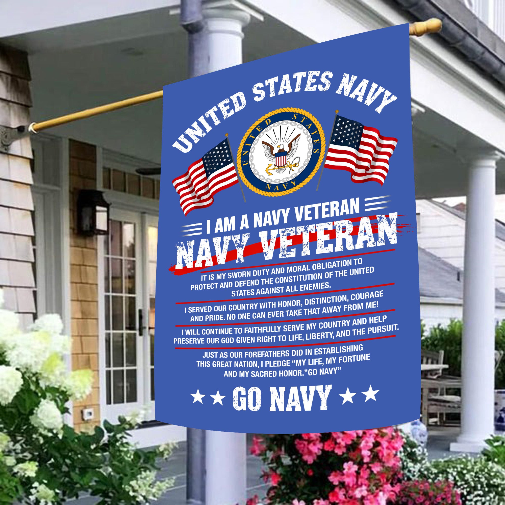 Navy Veteran Proud Service Flag
