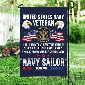 Navy Veteran Honor Commitment Flag