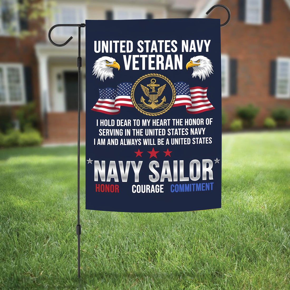 Navy Veteran Honor Commitment Flag