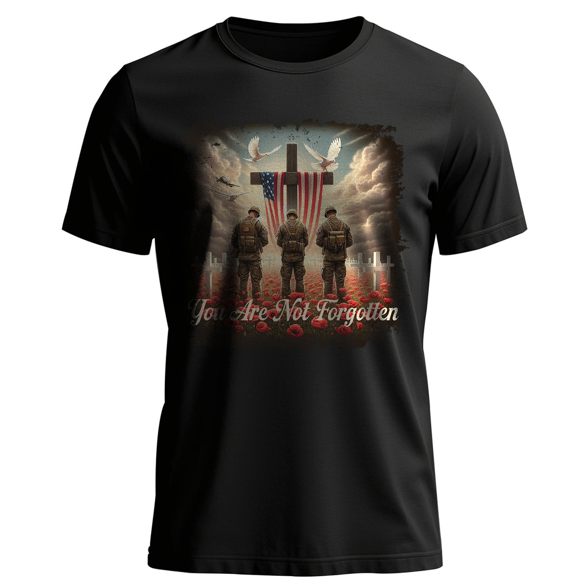 POW MIA Not Forgotten Veteran Memorial T-Shirt Main image