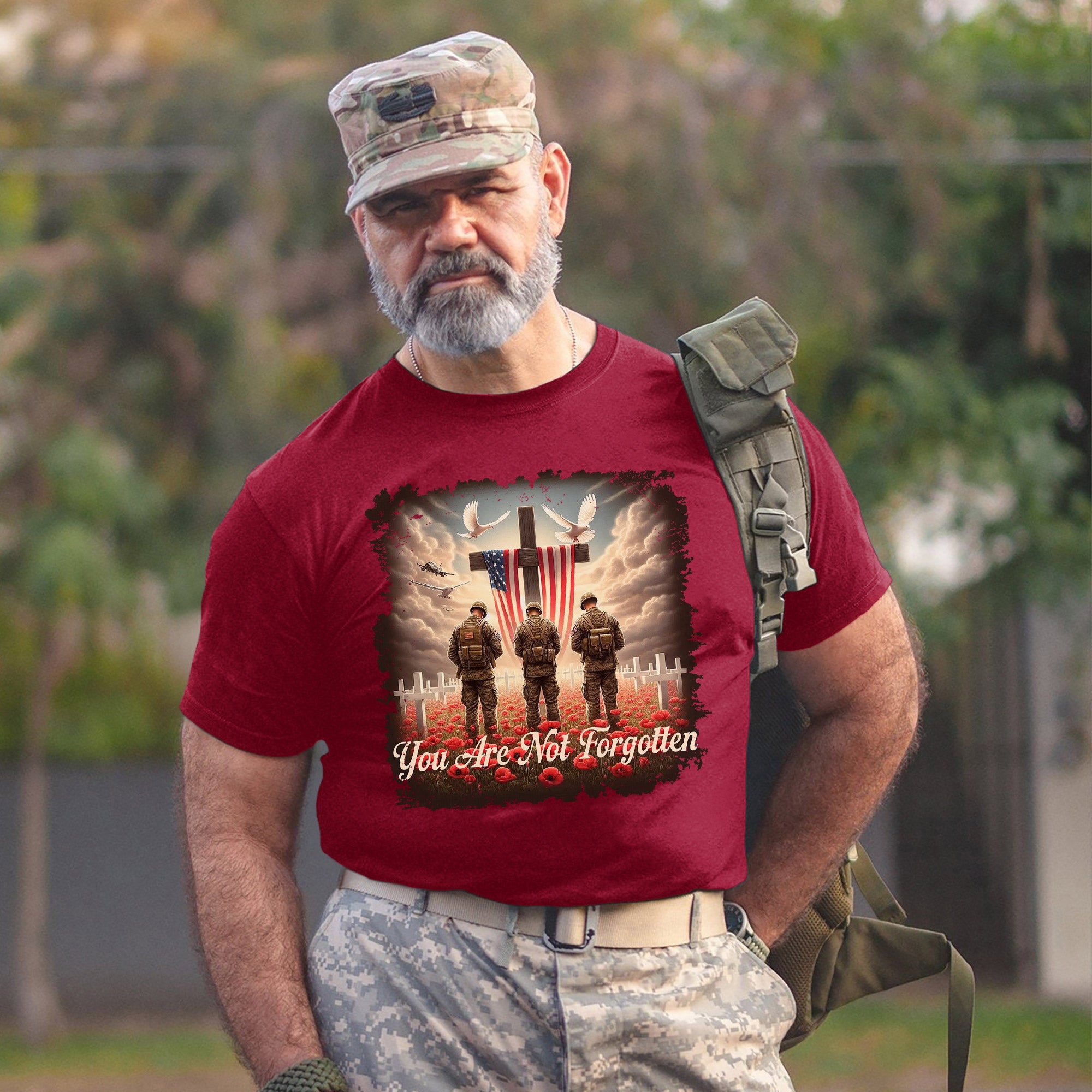 POW MIA Not Forgotten Veteran Memorial Military Tribute T-Shirt